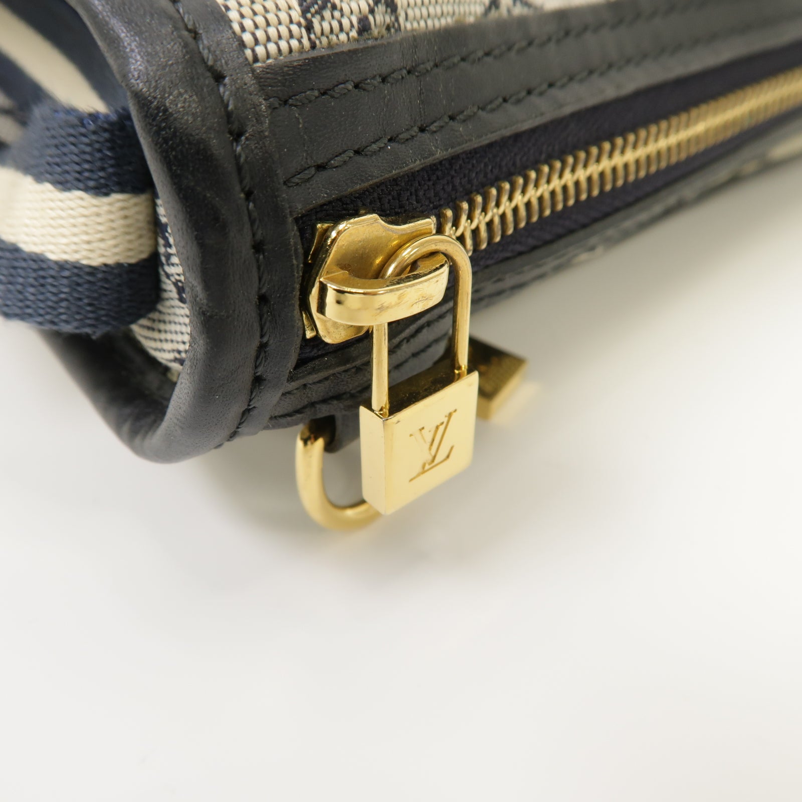 LOUIS VUITTON 【激減優惠】Monogram Mini帆布Pochette金扣肩背袋藍色