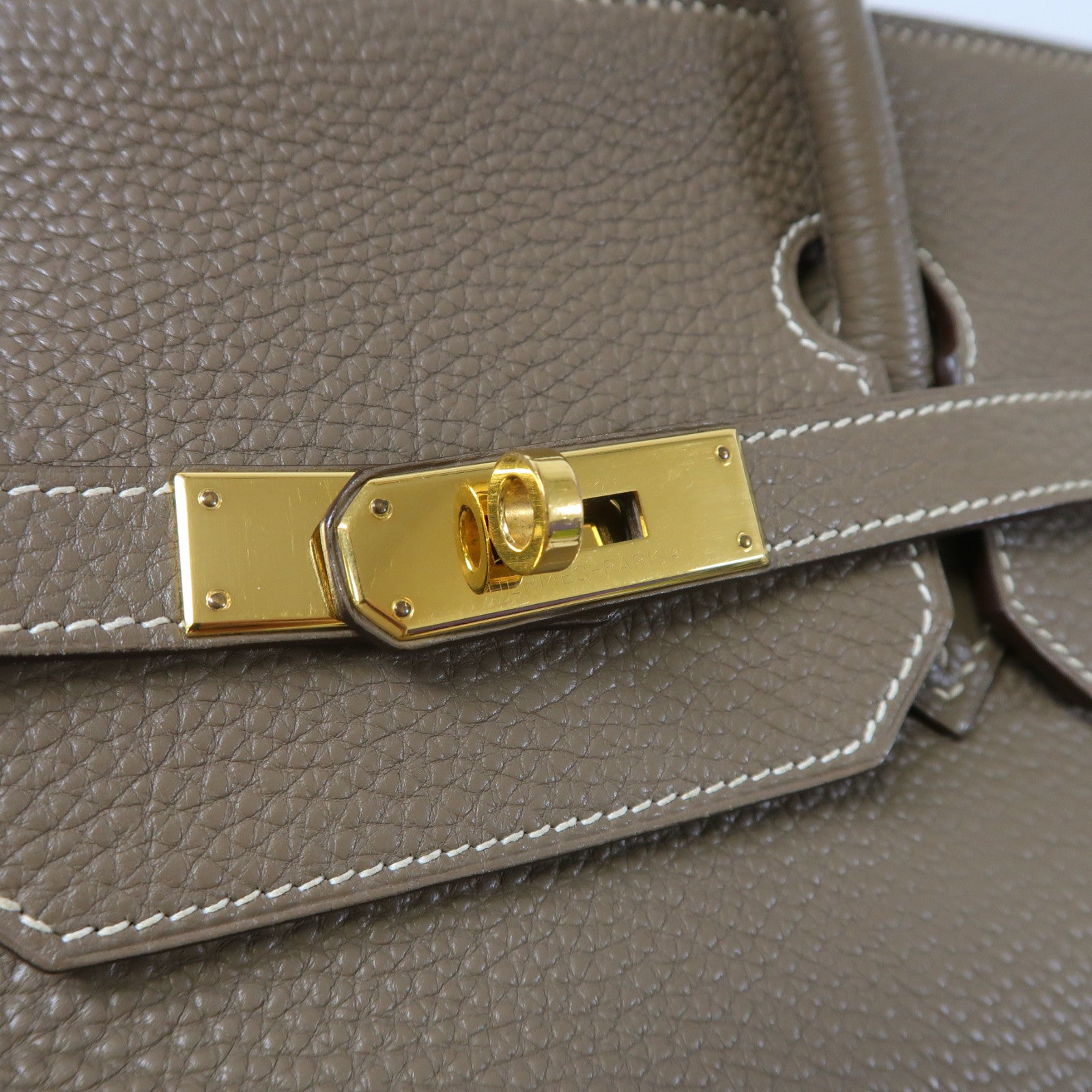 HERMES Togo皮革Birkin 40金扣手挽袋Etoupe/大象灰色