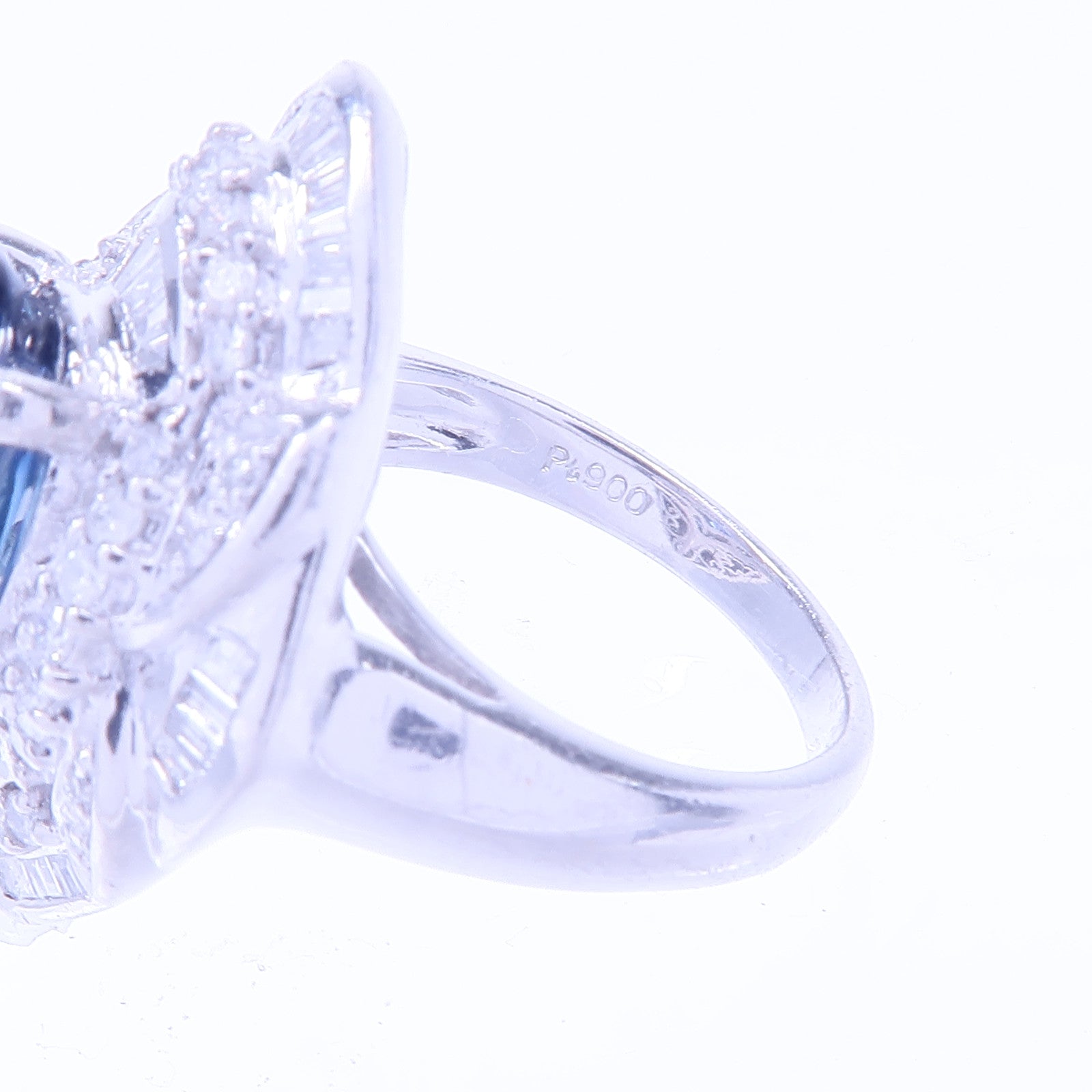 JEWELRY PT900鉑金/藍寶石Sapphire Diamond Ring鑽石戒指US#6