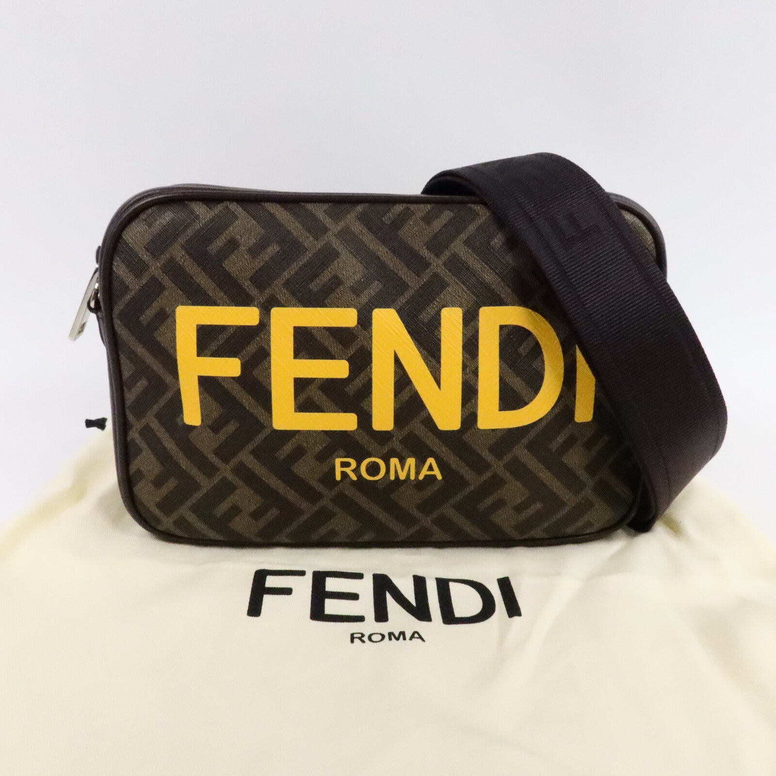 FENDI 塗層帆布Digonal Camera Case肩背袋