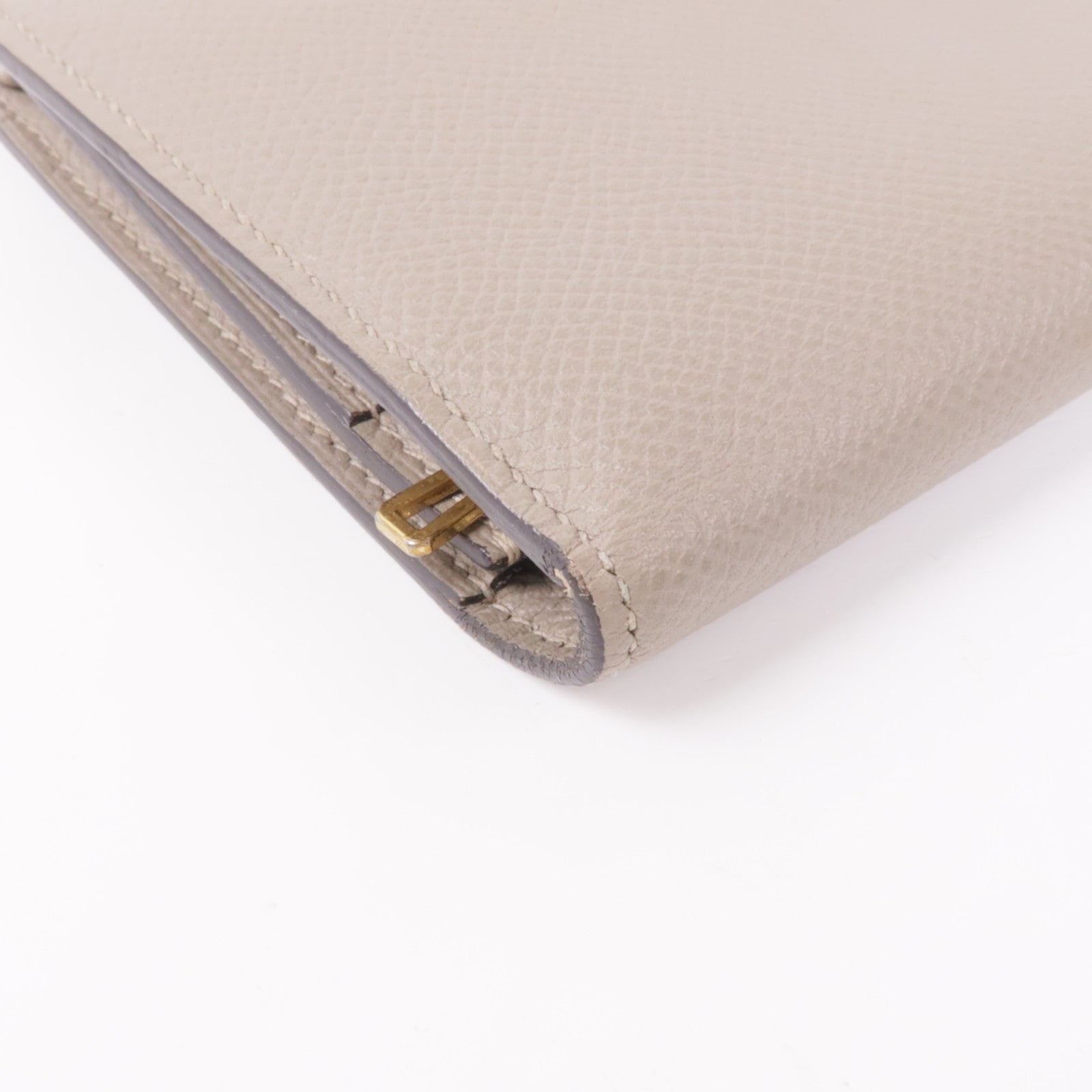 HERMES GHW Bearn Wallet Veau Epsom Leather Trench Beige