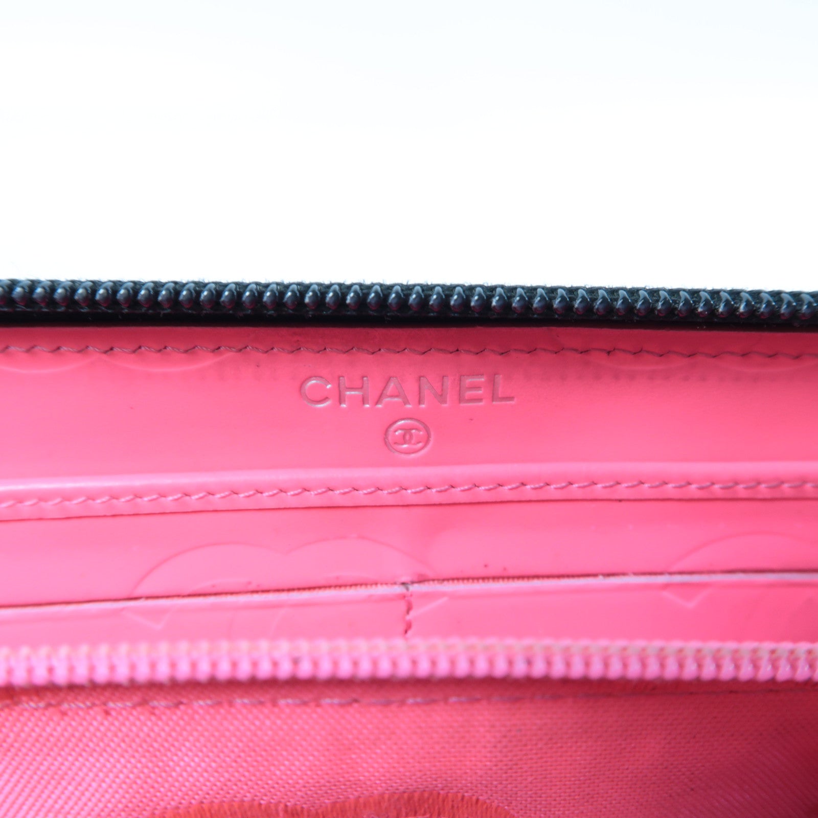 CHANEL 【激減優惠】菱格羊皮皮革Cambon Line Zipper Long Wallet銀扣長錢包黑色