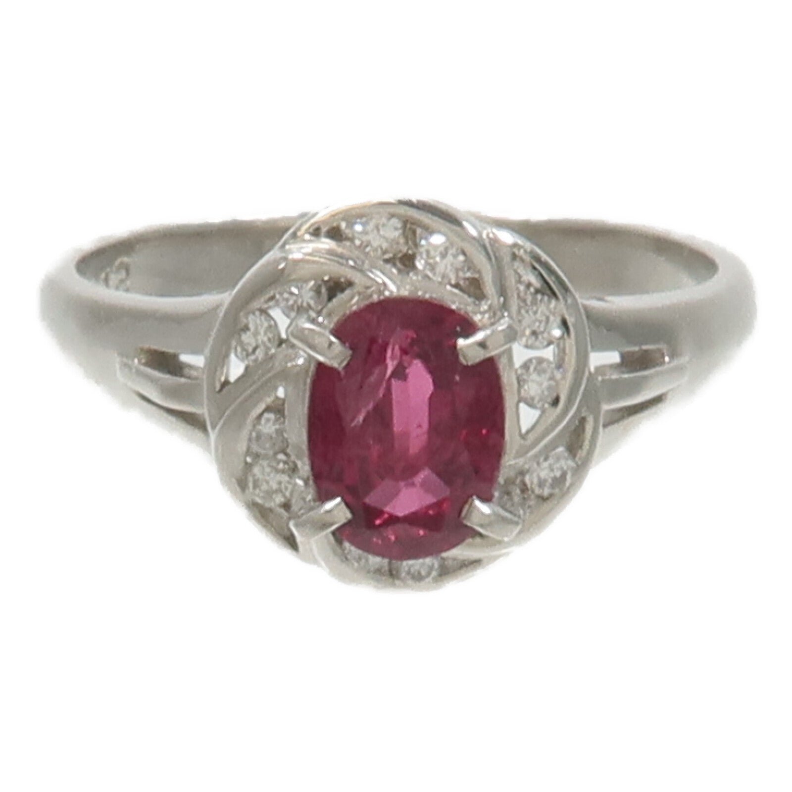 JEWELRY PT900鉑金Ruby Diamond Ring紅寶石/鑽石戒指