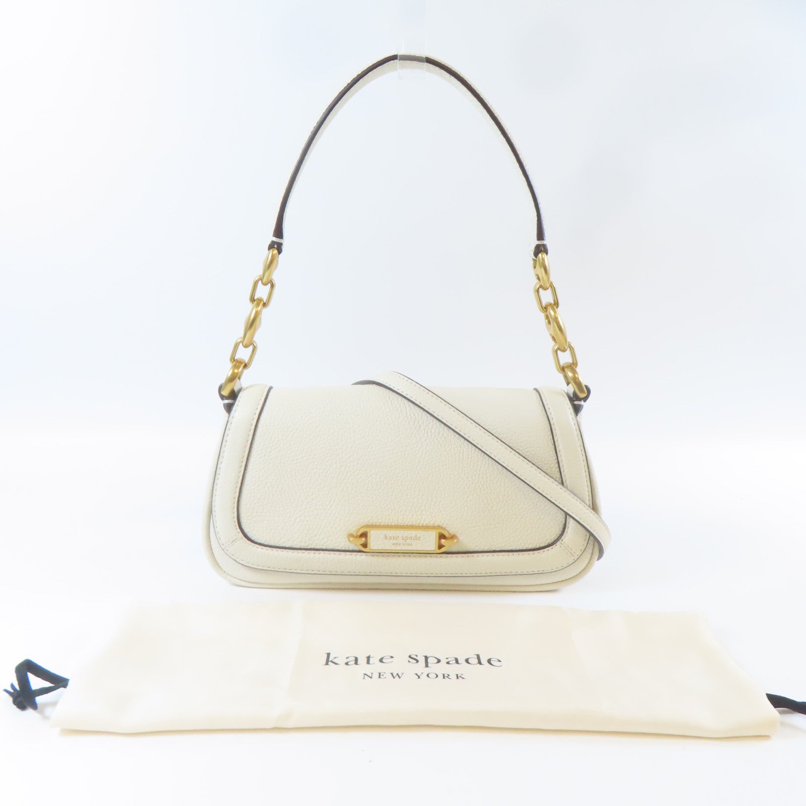 Kate Spade 牛皮皮革Shoulder Bag金扣手挽肩背兩用袋白色