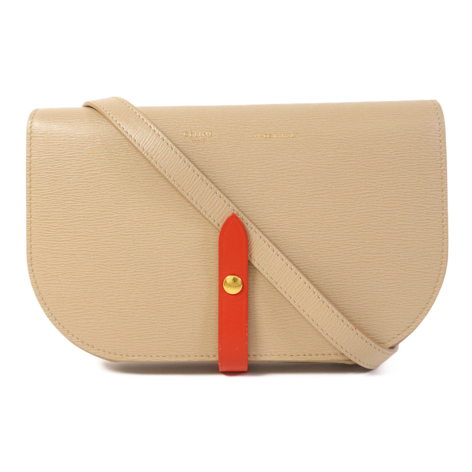 CELINE 牛皮皮革Shoulder Bag金扣肩背袋