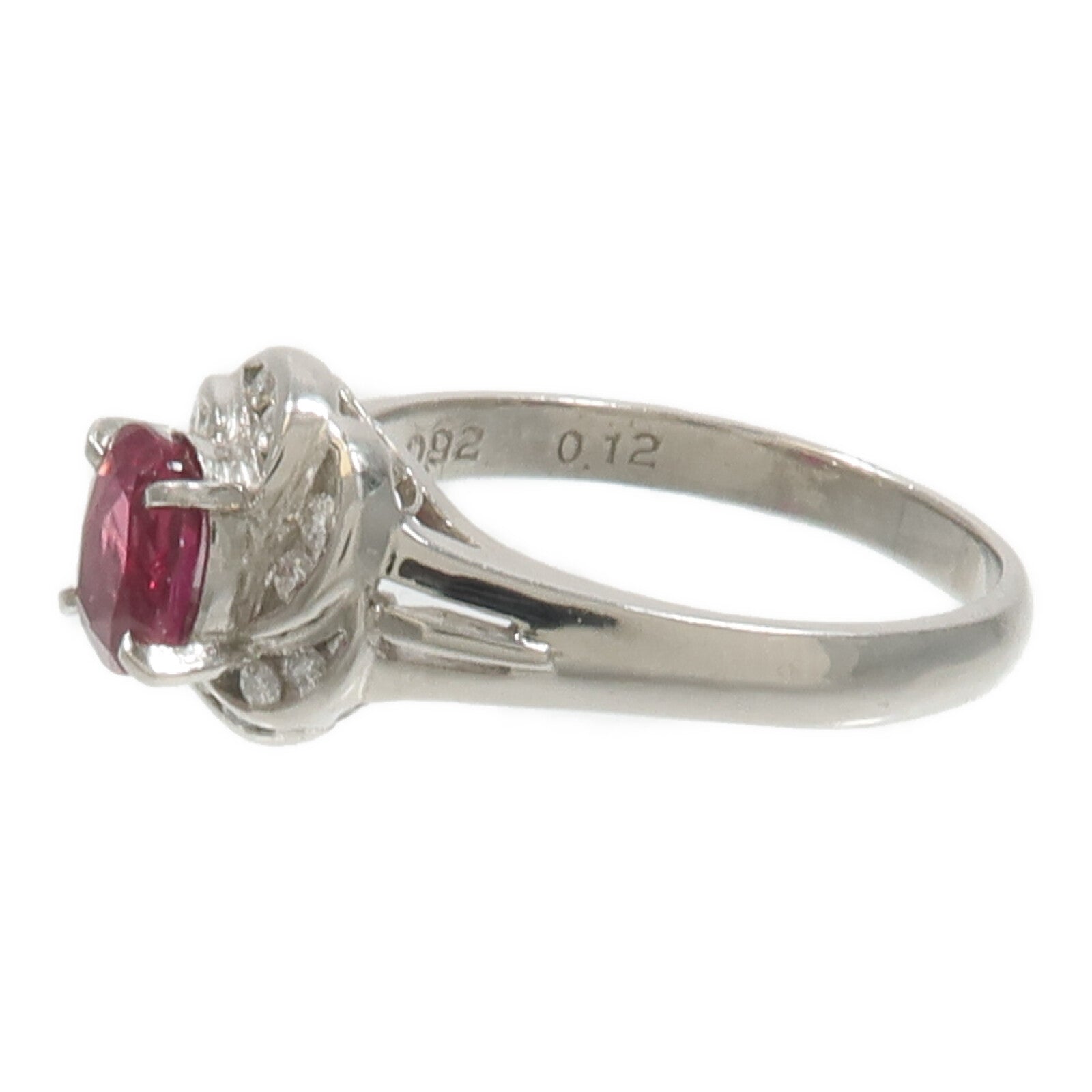 JEWELRY PT900鉑金Ruby Diamond Ring紅寶石/鑽石戒指