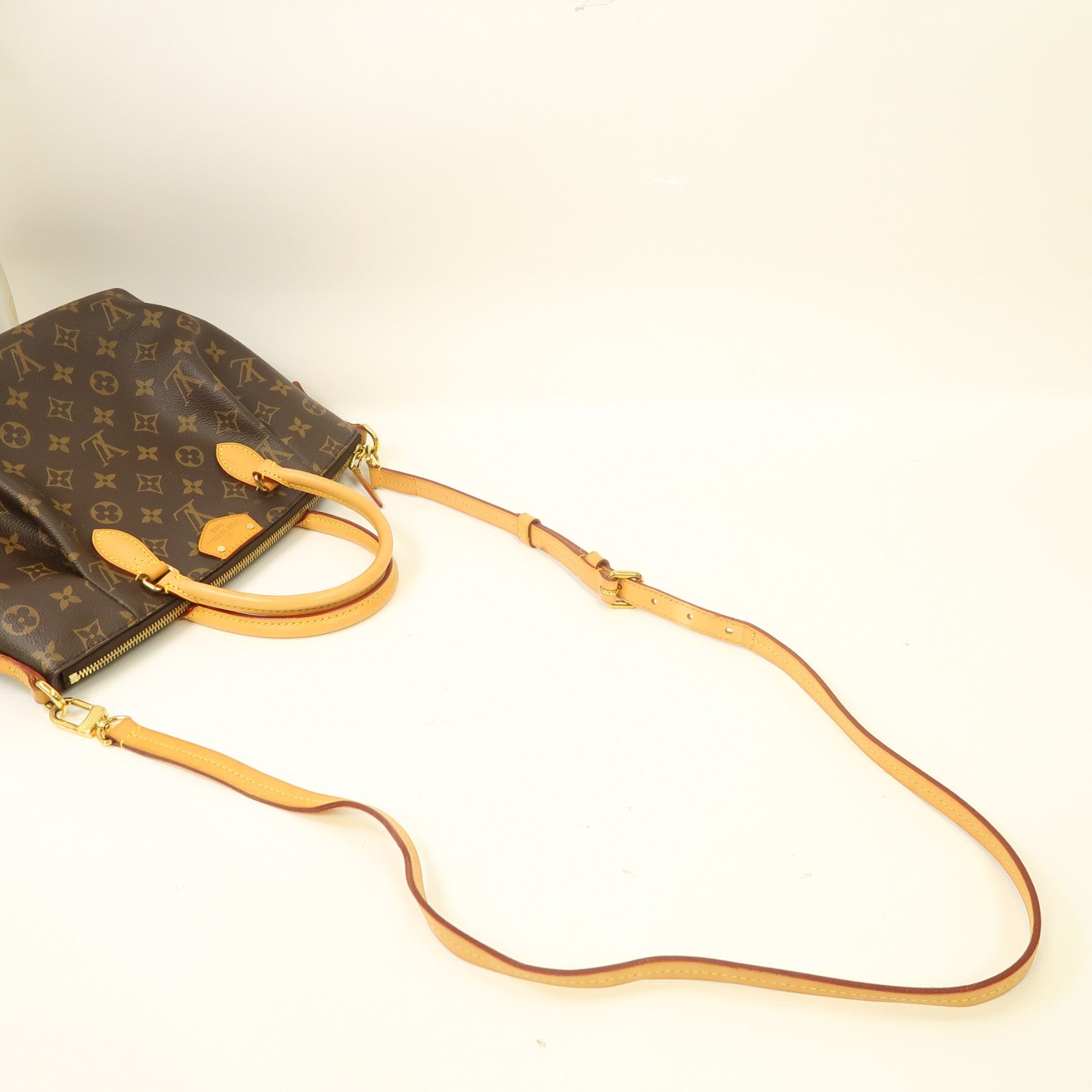 LOUIS VUITTON Monogram Turenne PM金扣手挽肩背兩用袋棕色