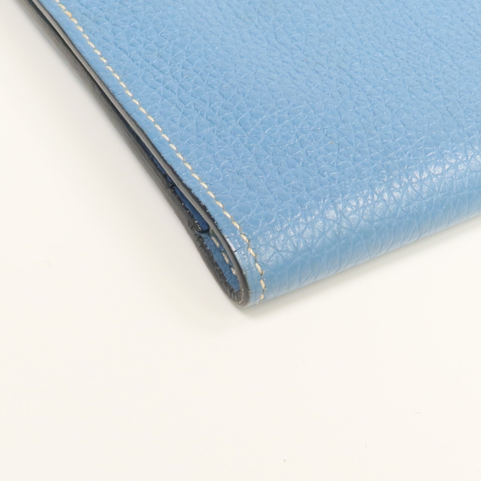 HERMES Togo皮革Dogon GM長錢包Bleu Jean
