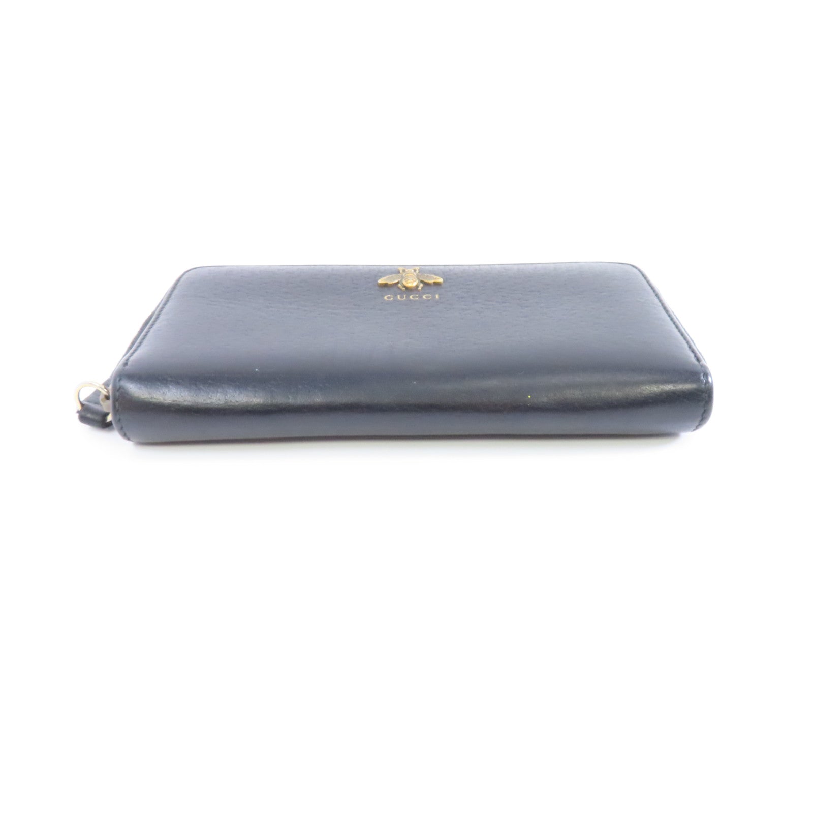 GUCCI 牛皮皮革Zipped Long Wallet金扣長錢包黑色