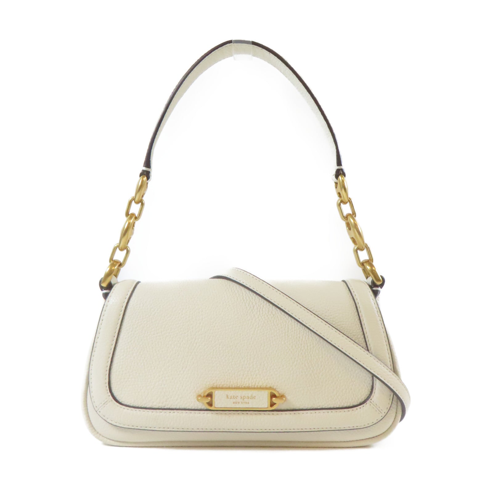 Kate Spade 牛皮皮革Shoulder Bag金扣手挽肩背兩用袋白色