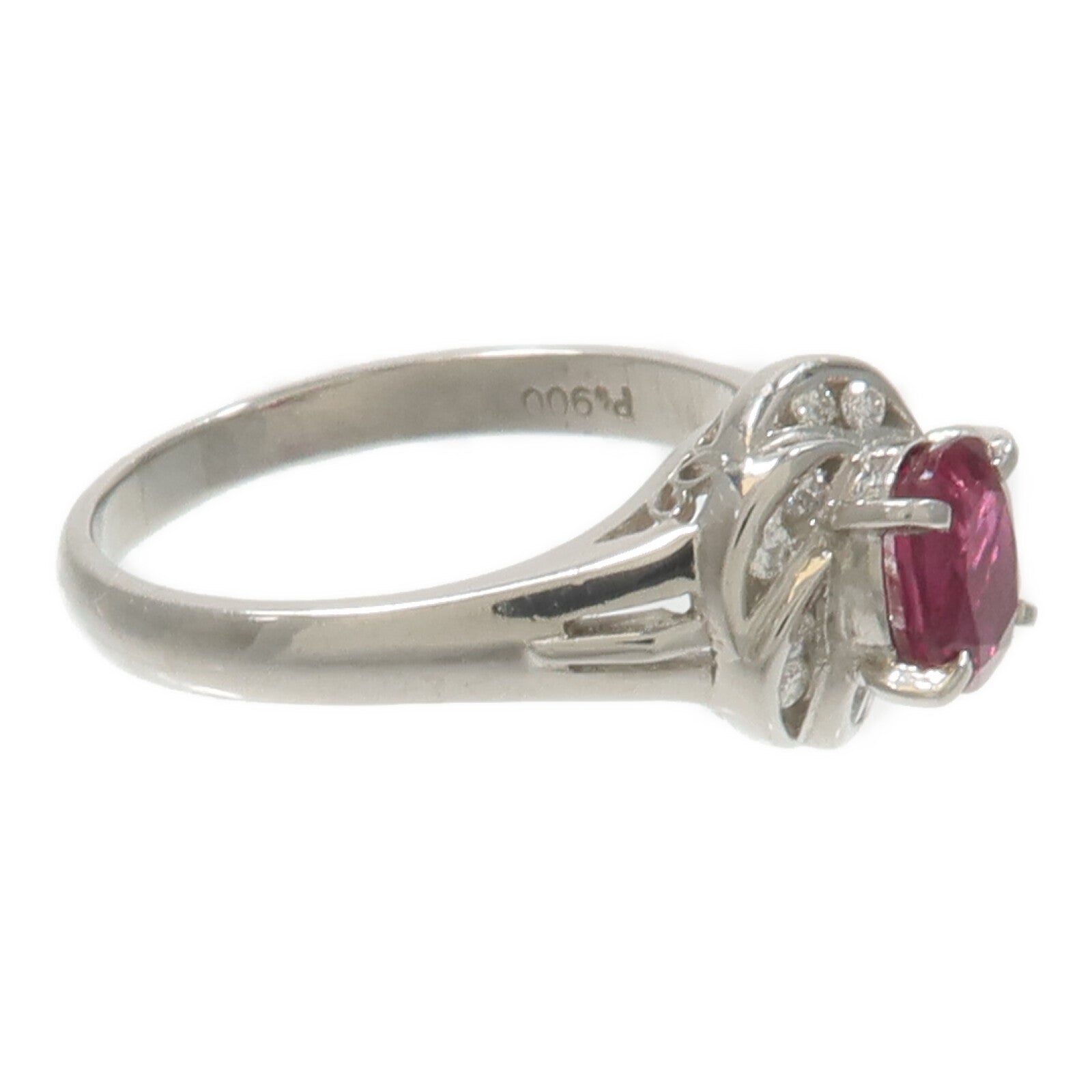 JEWELRY PT900鉑金Ruby Diamond Ring紅寶石/鑽石戒指
