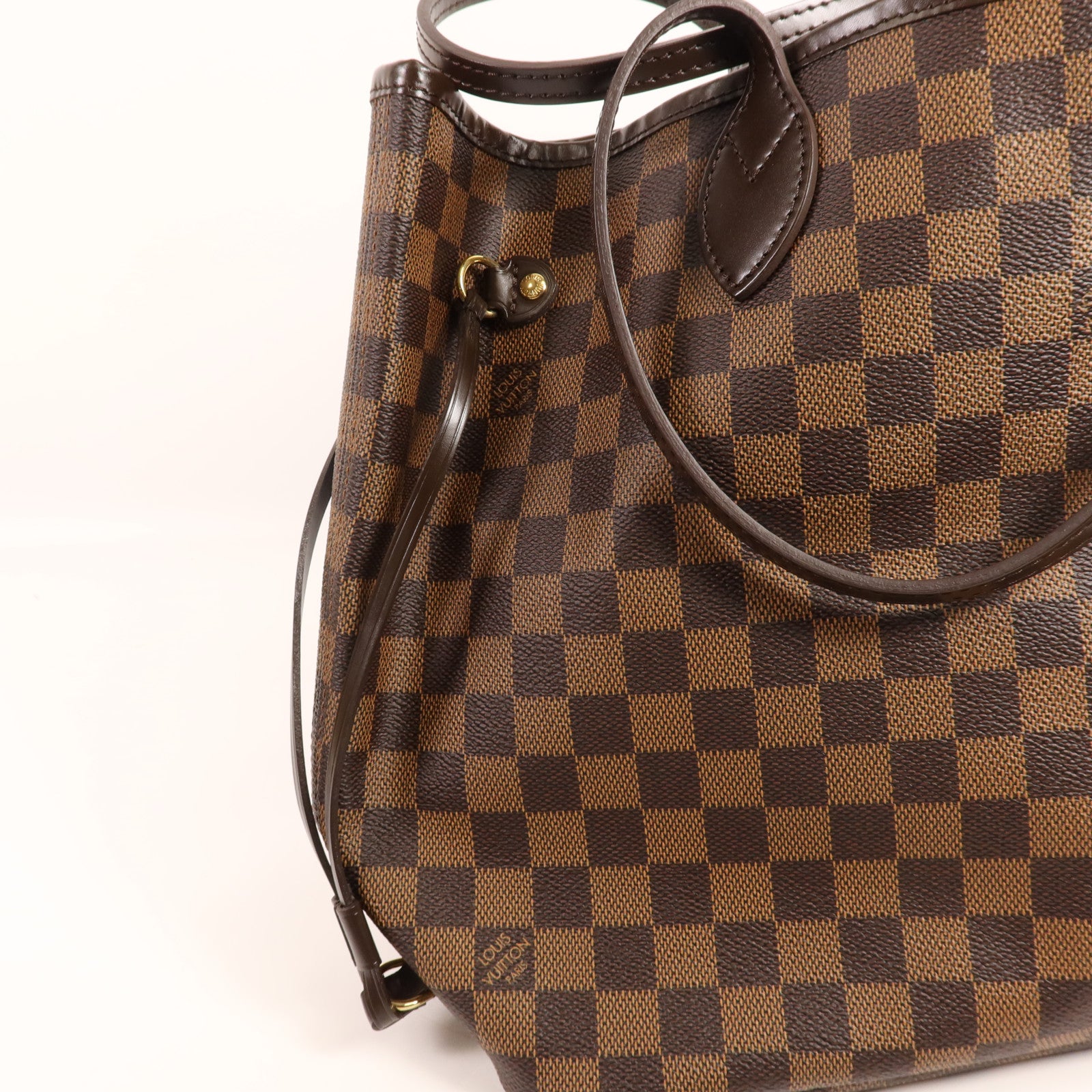 LOUIS VUITTON Damier Neverfull MM金扣肩背袋/手挽袋