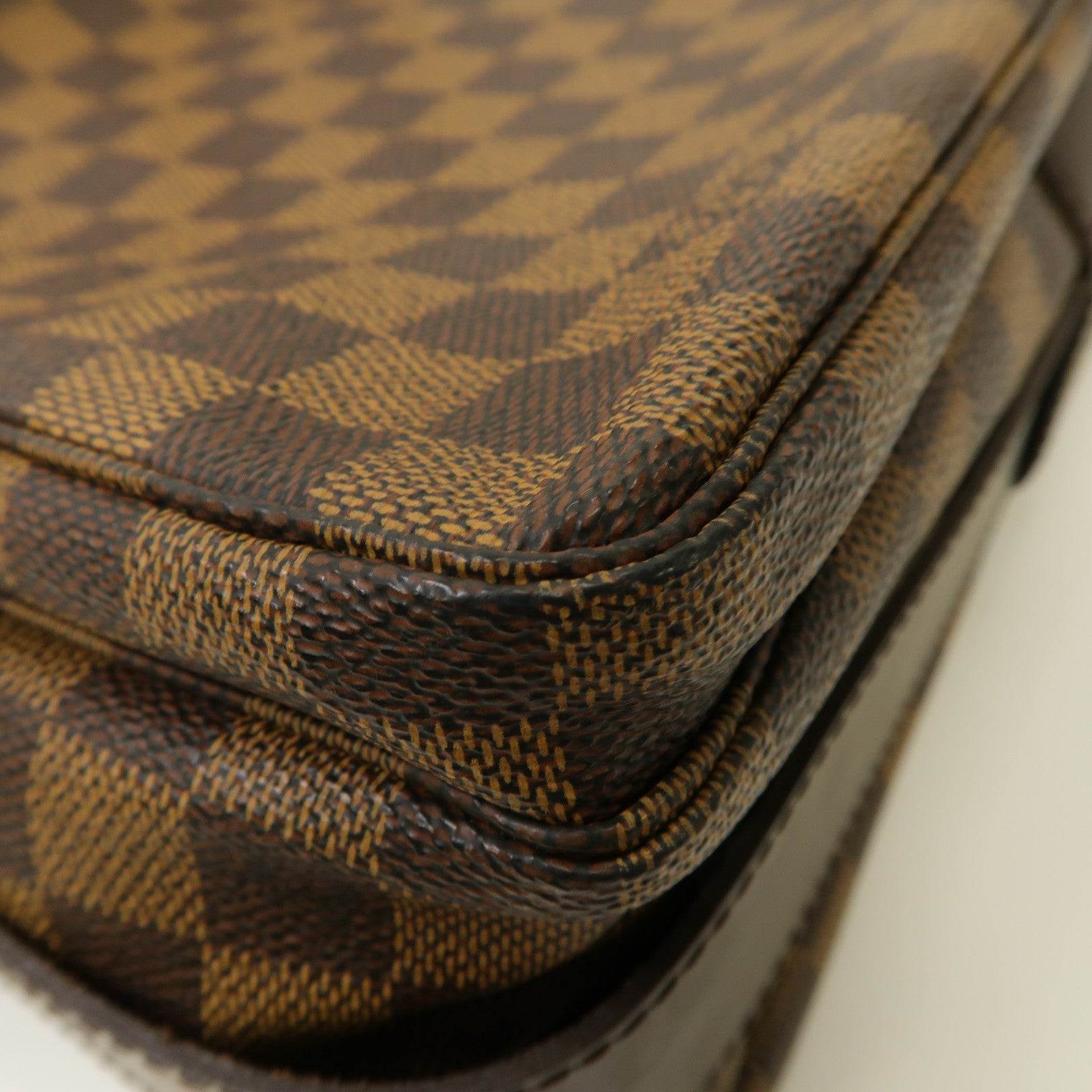LOUIS VUITTON Damier Naviglio金扣肩背袋啡色