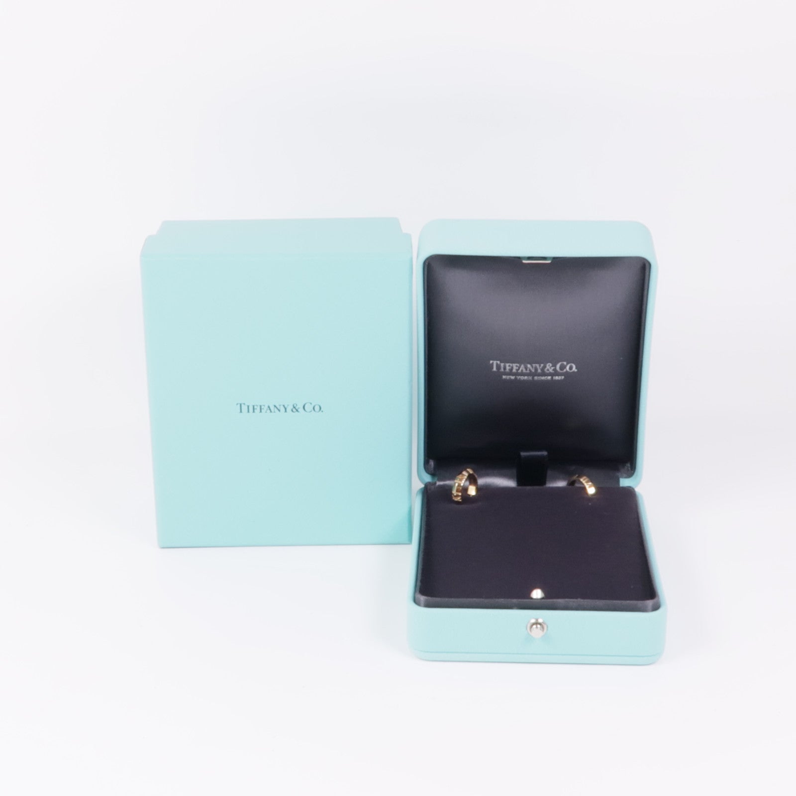TIFFANY＆CO 18K玫瑰金Atlas X Hoop Earrings耳環