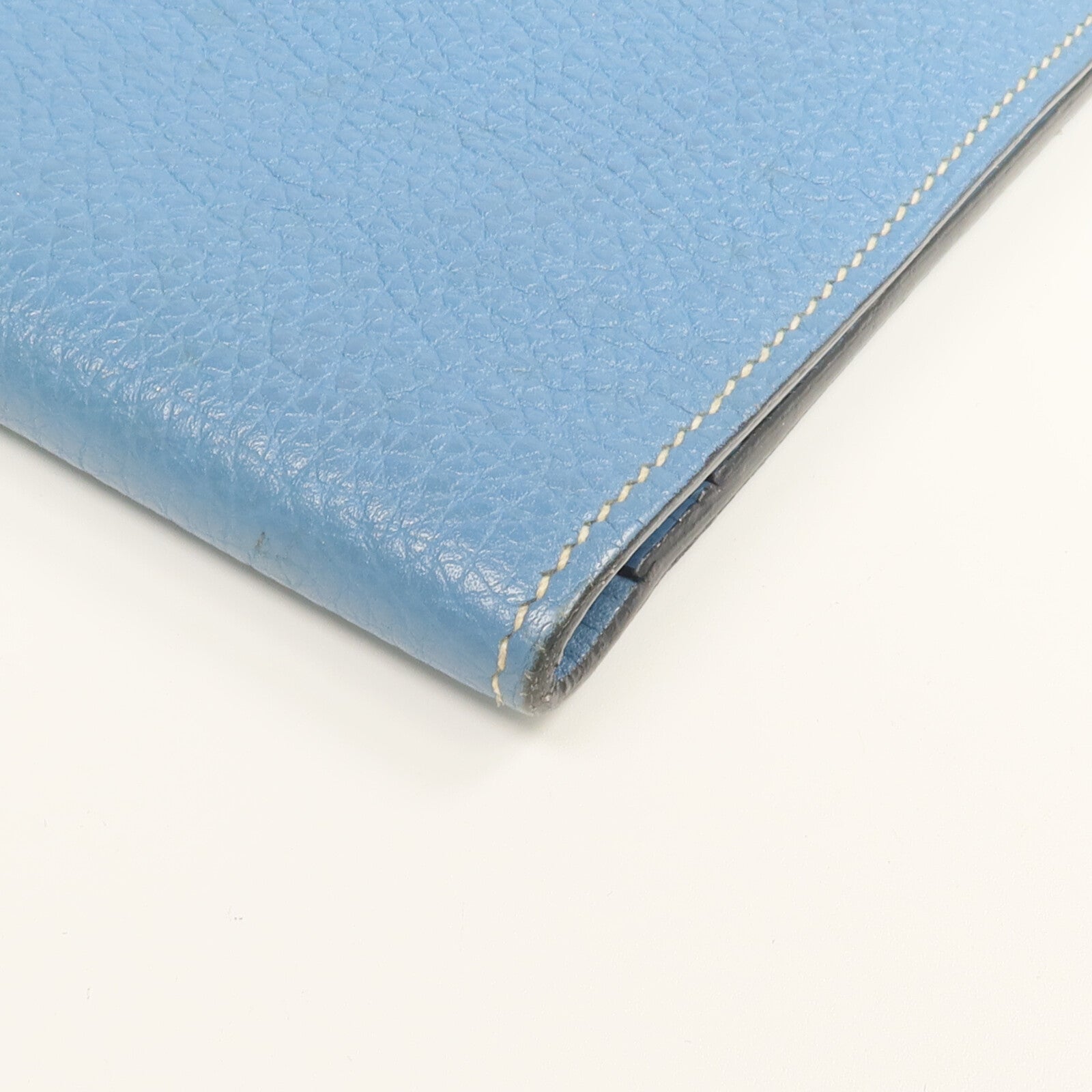 HERMES Togo皮革Dogon GM長錢包Bleu Jean