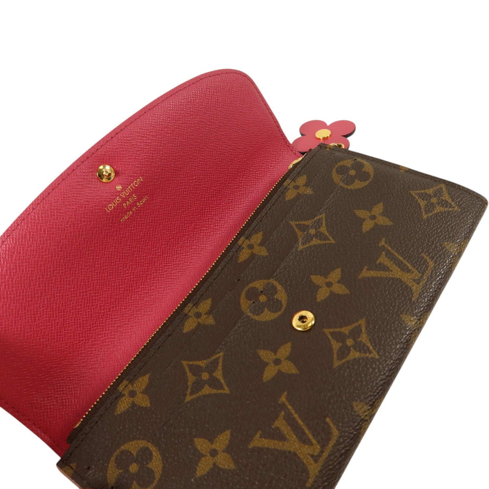 LOUIS VUITTON Monogram Blooming Flowers Emilie Wallet金扣長錢包