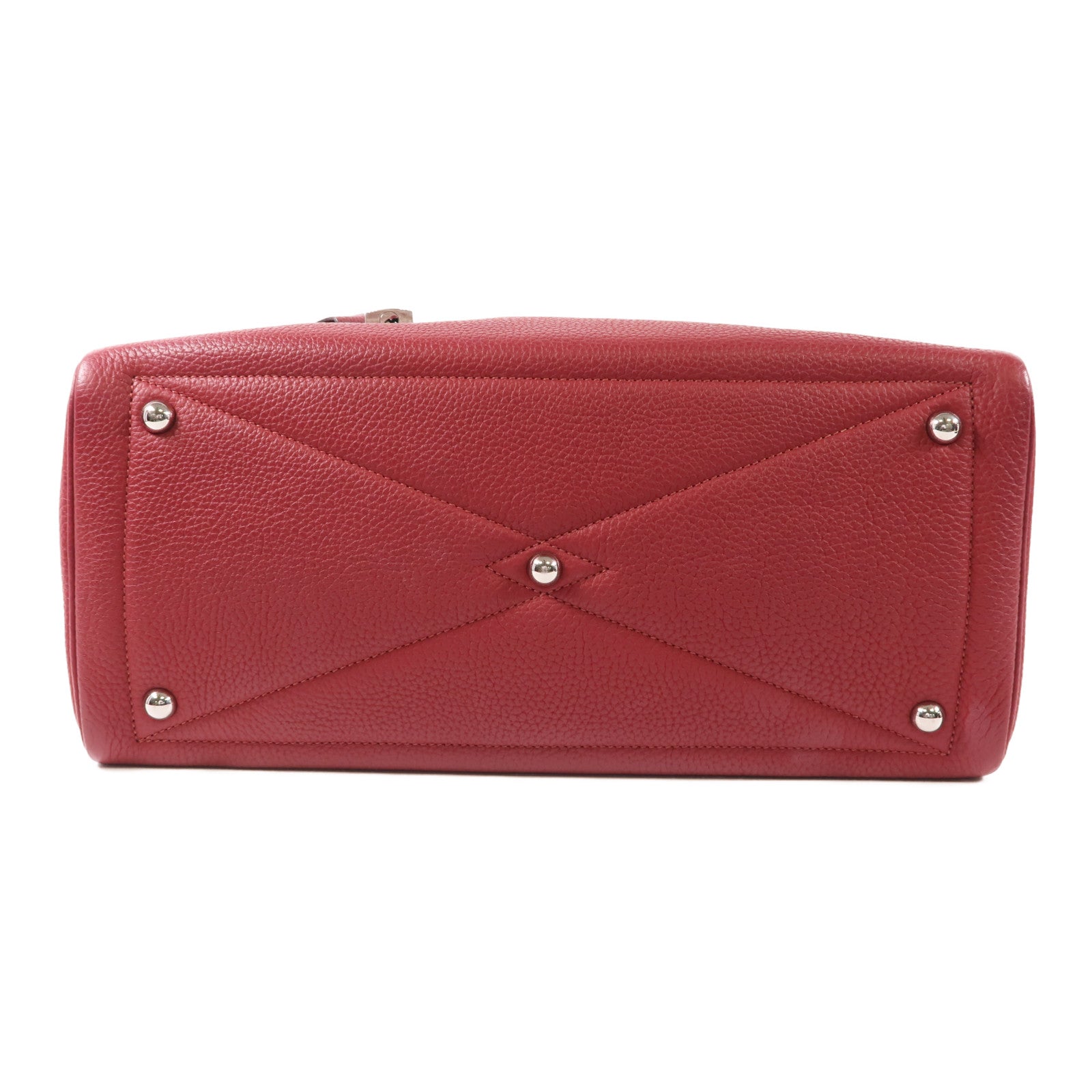 HERMES Clemence皮革Victoria 35銀扣肩背袋Rubis