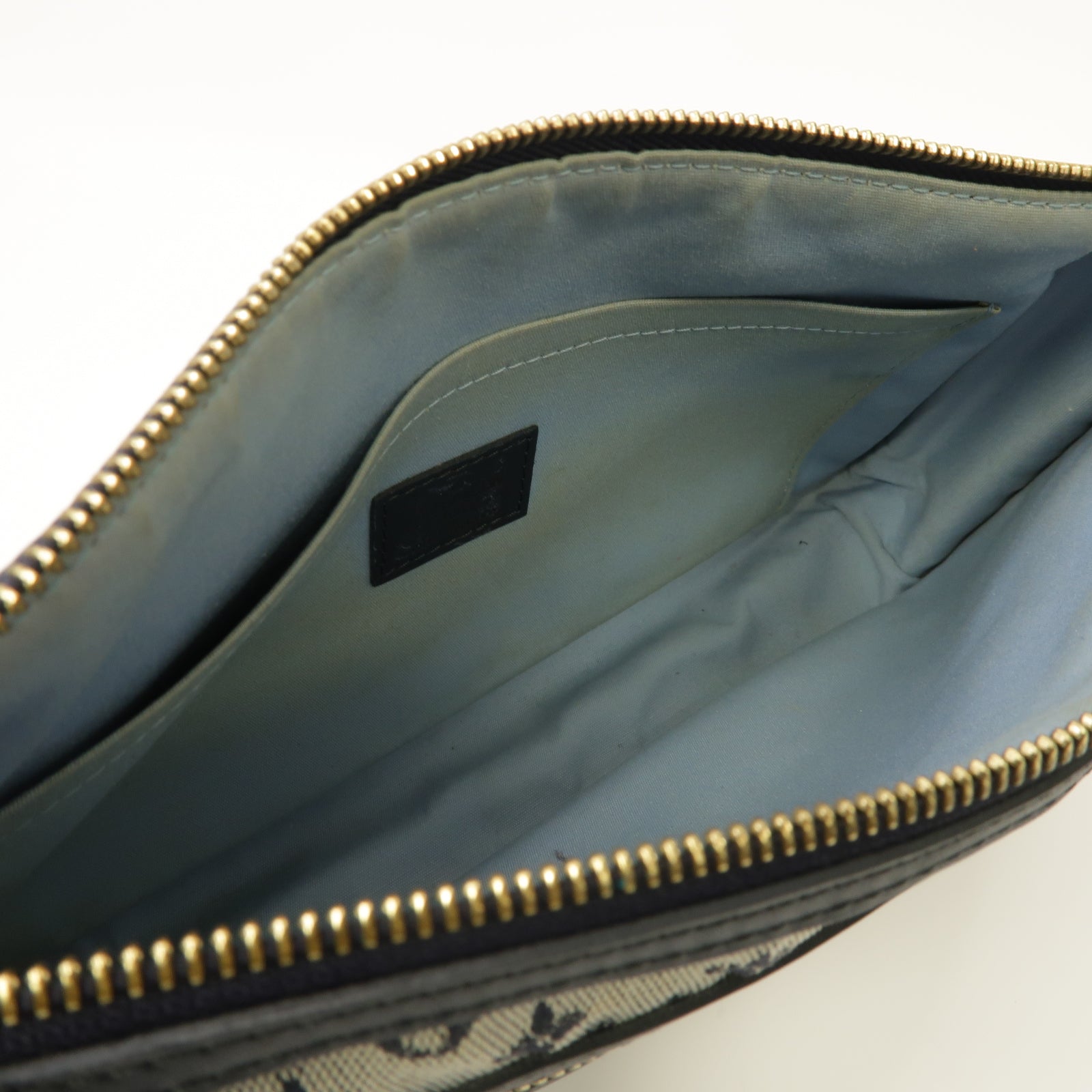 LOUIS VUITTON 【激減優惠】Monogram Mini帆布Pochette金扣肩背袋藍色