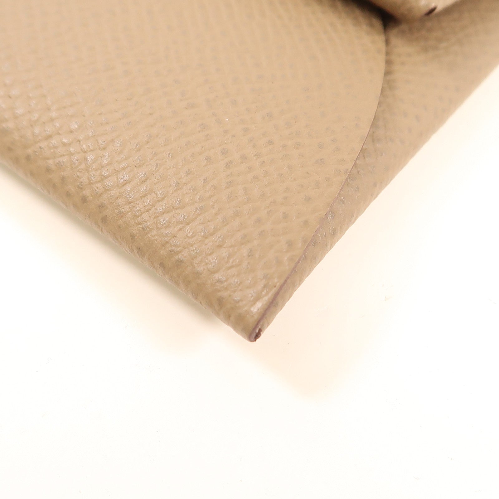 HERMES Epsom皮革Bastia Coins銀扣零錢包Etoupe