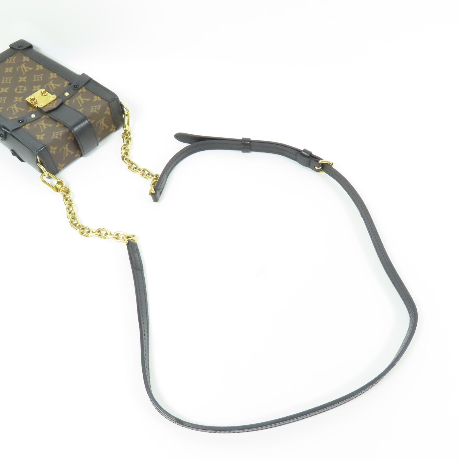 LOUIS VUITTON LV GHW Pochette Trunk Vertical Shoulder Bag Monogram M63913 Brown