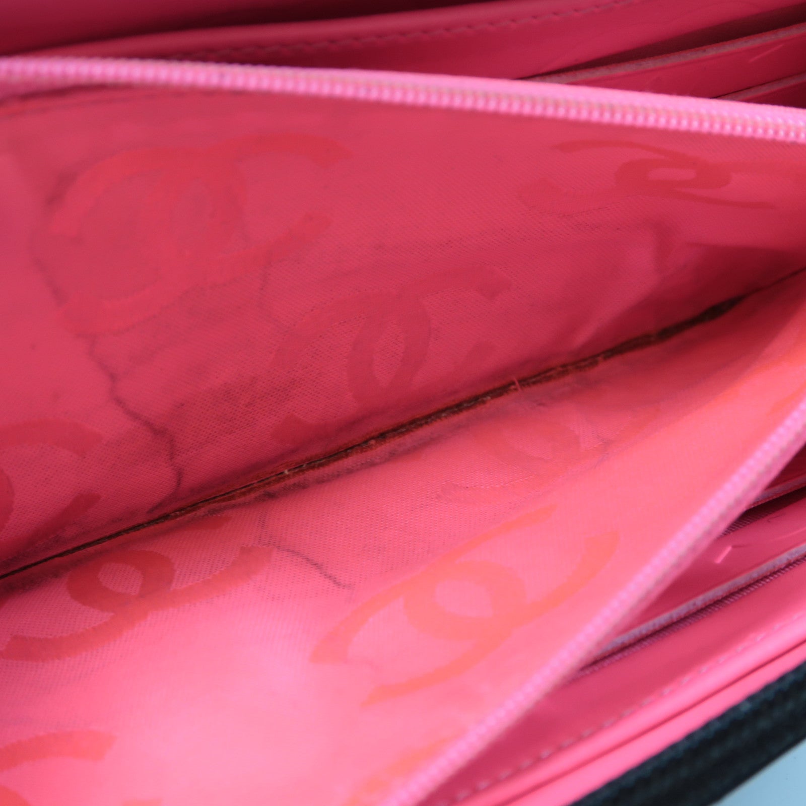 CHANEL 【激減優惠】菱格羊皮皮革Cambon Line Zipper Long Wallet銀扣長錢包黑色