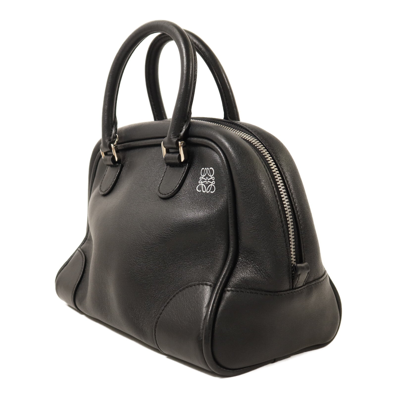 LOEWE 牛皮皮革Amazoha 75銀扣手挽肩背兩用袋