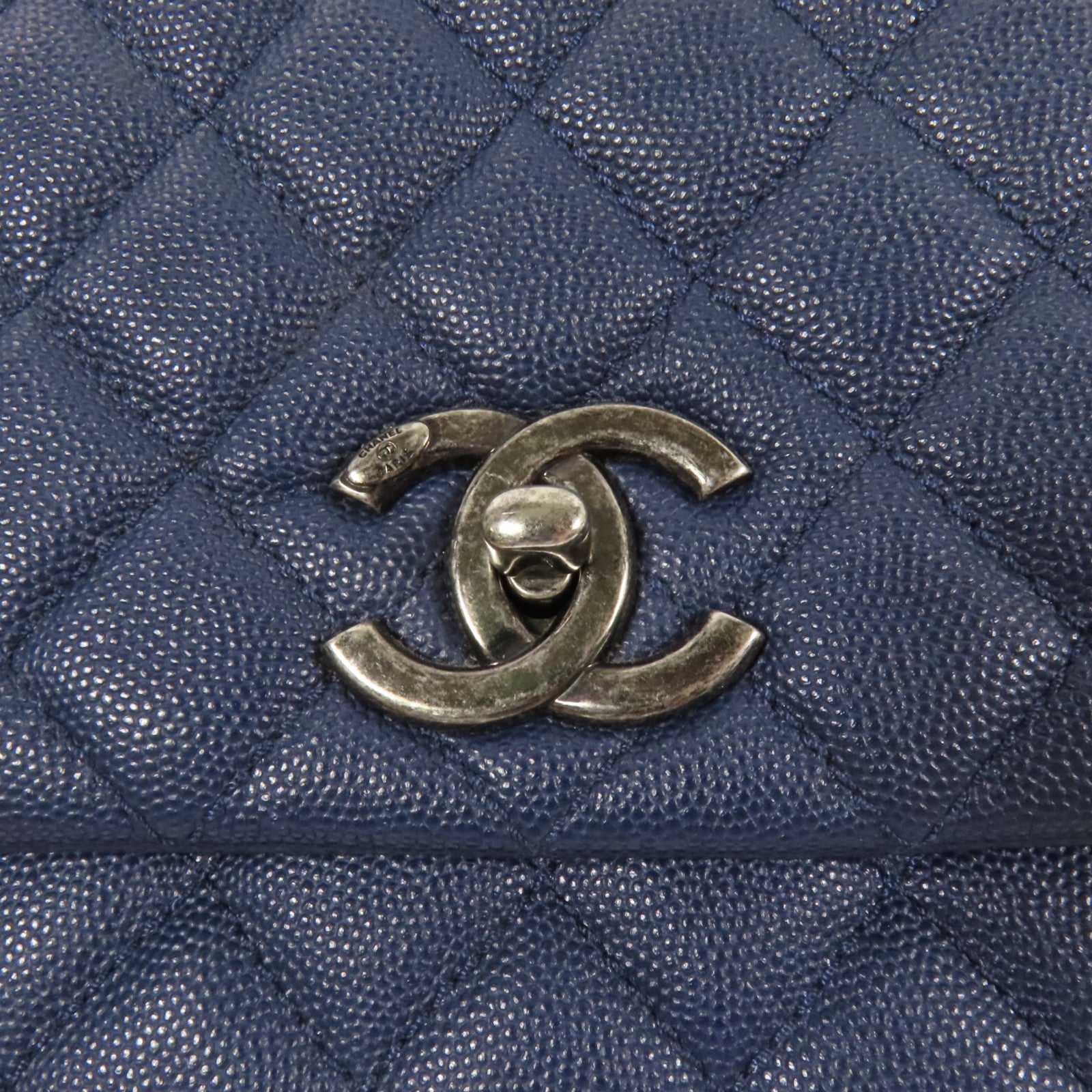 CHANEL 牛皮皮革/蜥蜴皮革Coco Handle Medium手挽肩背兩用袋