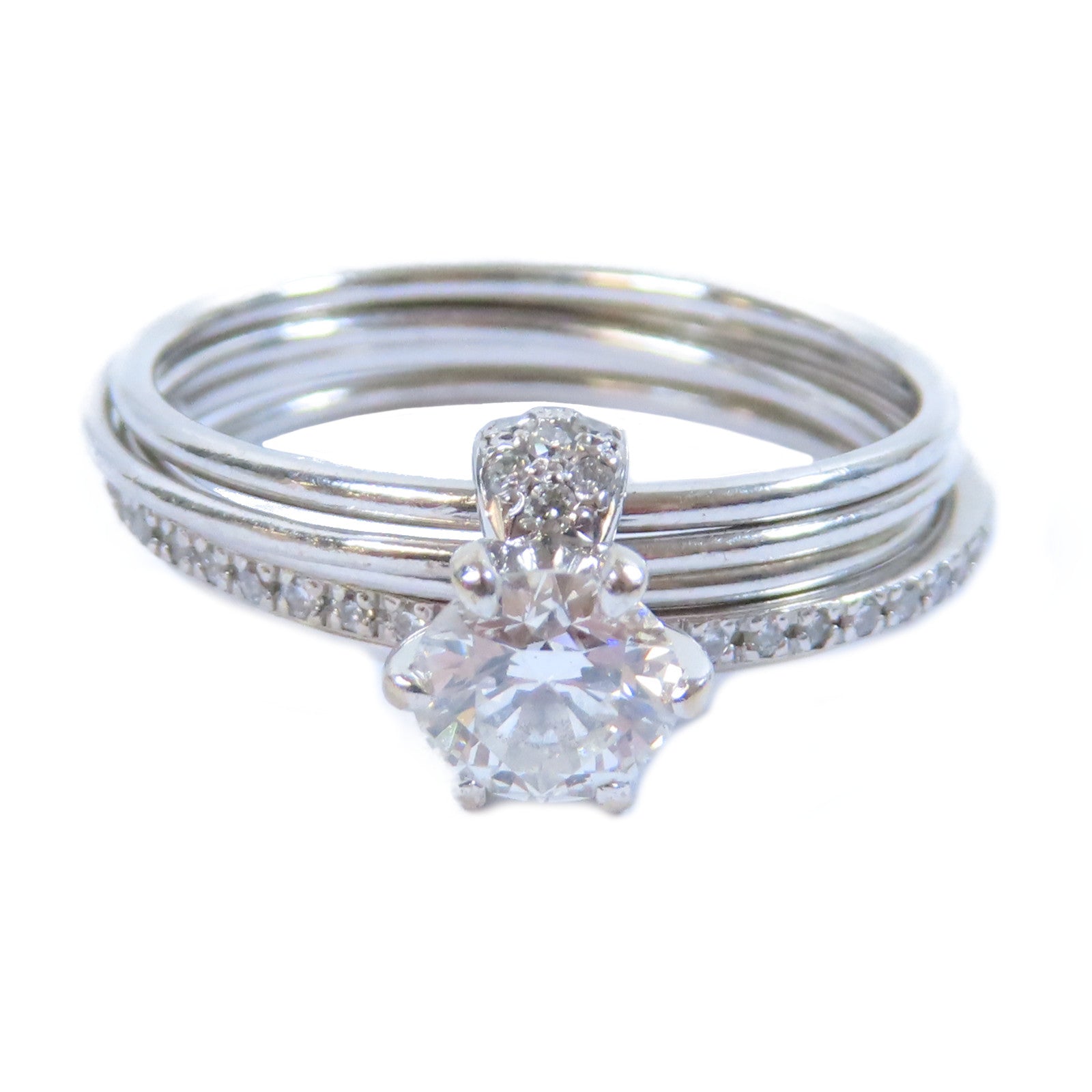 JEWELRY **【激減優惠】18K白金Diamond Ring 0.62ct/0.20ct鑽石戒指US#6