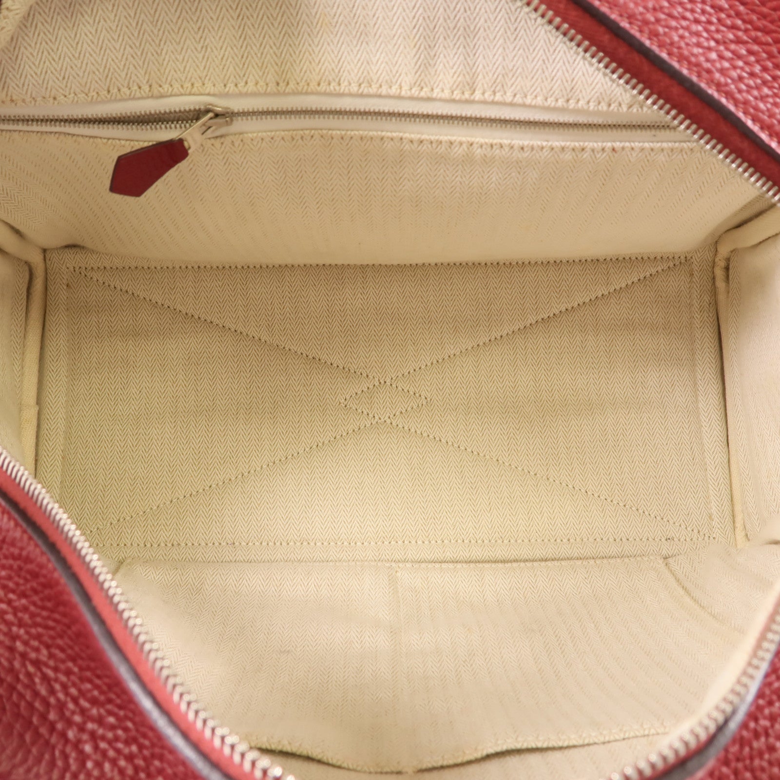 HERMES Clemence皮革Victoria 35銀扣肩背袋Rubis