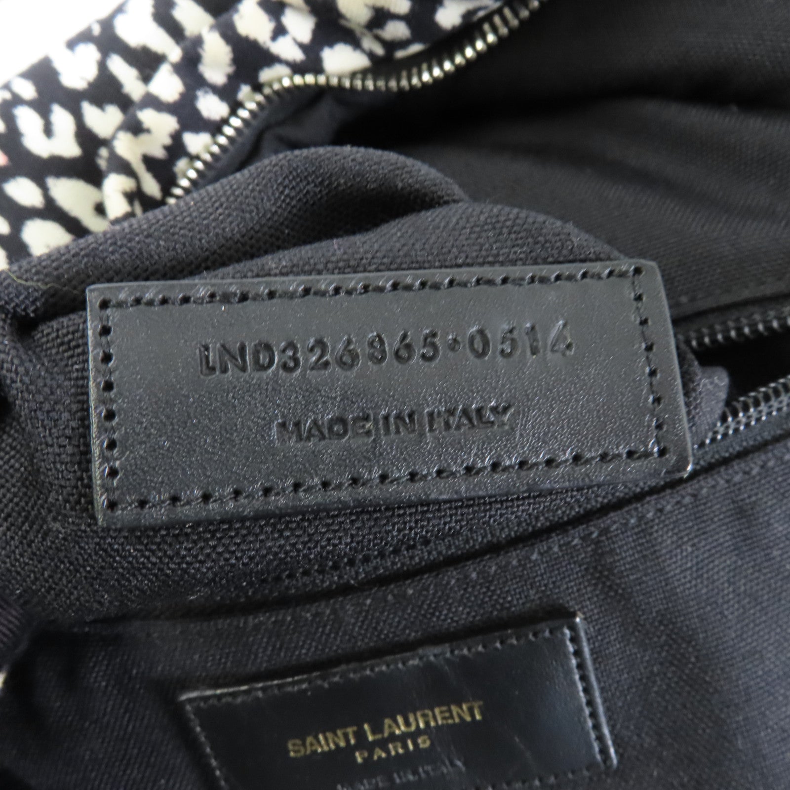 SAINT LAURENT 帆布Backpack銀扣背包黑色/白色