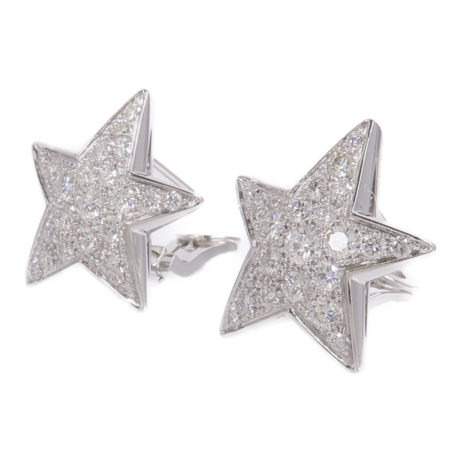 CHANEL 18K白金Comete Geode Diamond Earrings鑽石耳環