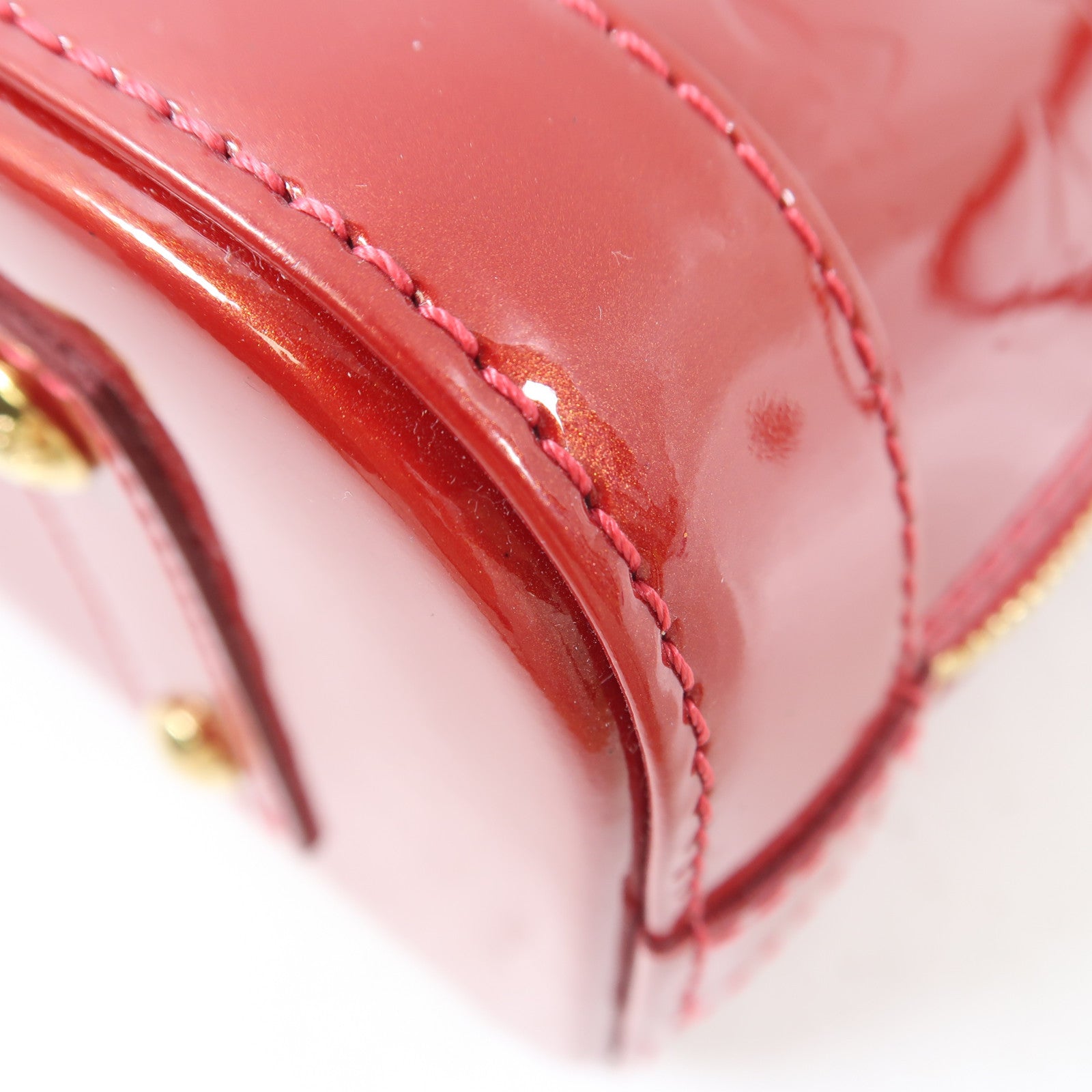 LOUIS VUITTON Vernis Alma BB金扣手挽肩背兩用袋紅色