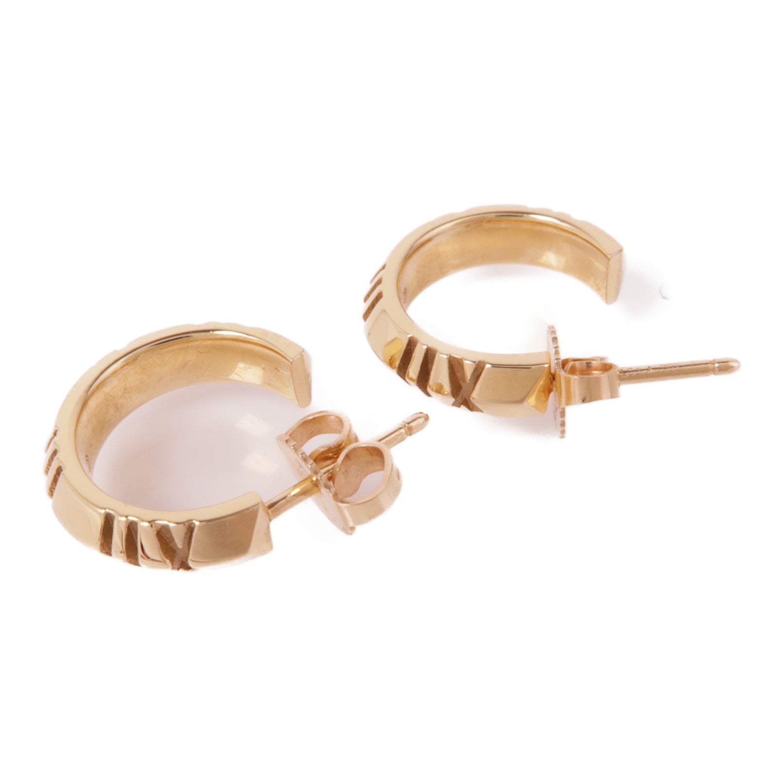 TIFFANY＆CO 18K玫瑰金Atlas X Hoop Earrings耳環