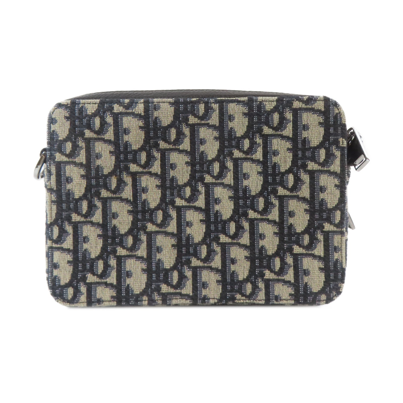 Dior 帆布Essentials Bag銀扣肩背袋米色/藍色