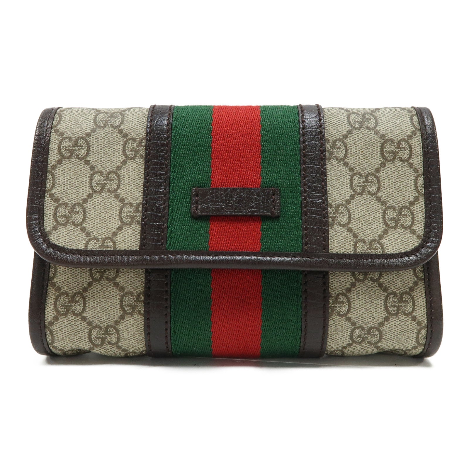 GUCCI 塗層帆布Waist Bag銀扣腰包啡色