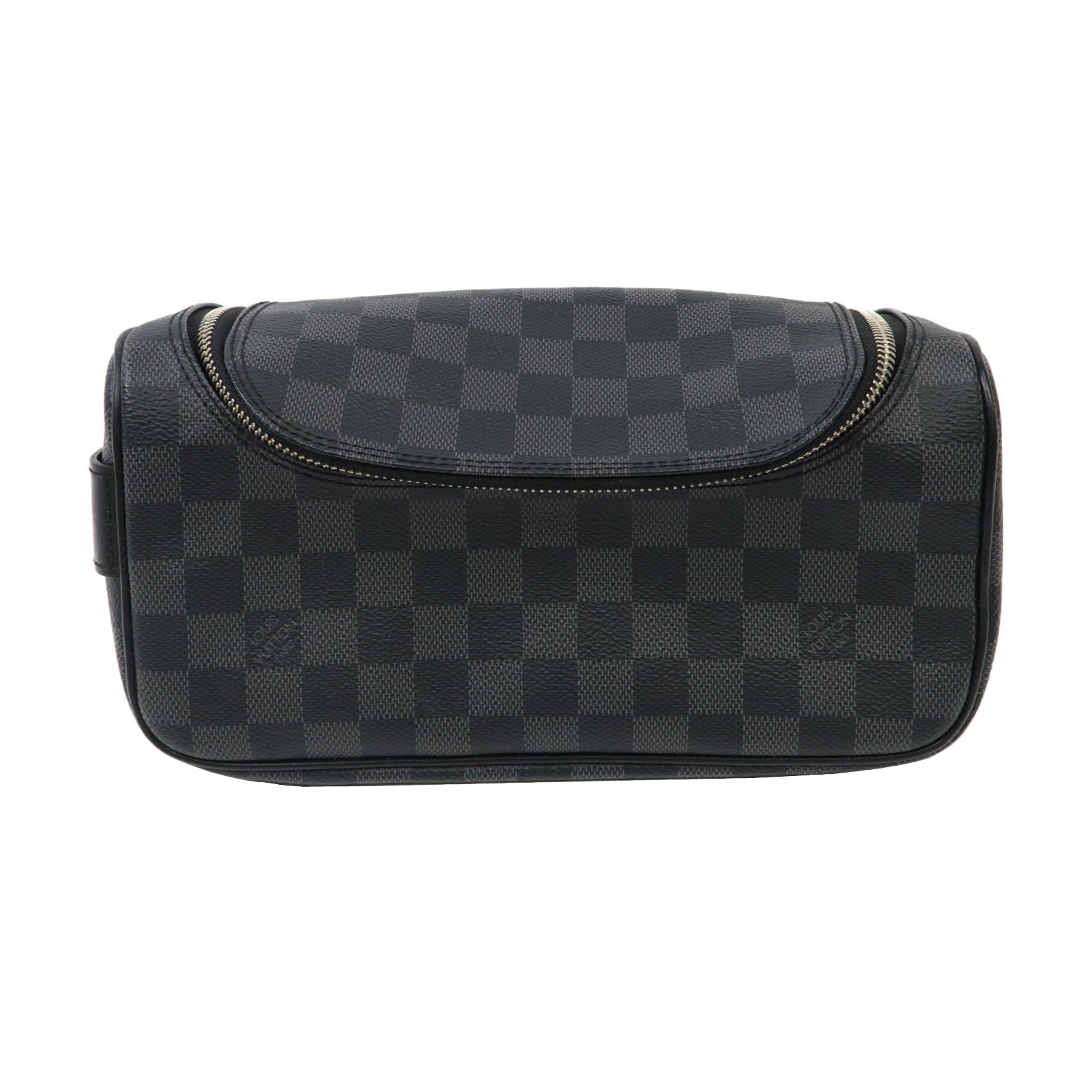 LOUIS VUITTON 【激減優惠】Damier Graphite Toiletry Pouch銀扣手拿包黑色