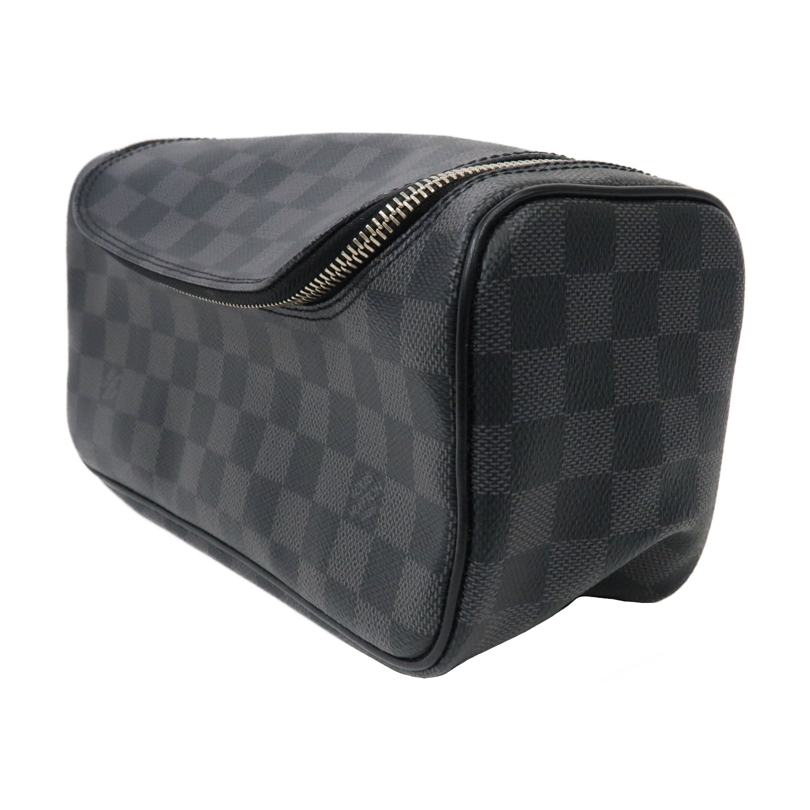 LOUIS VUITTON 【激減優惠】Damier Graphite Toiletry Pouch銀扣手拿包黑色