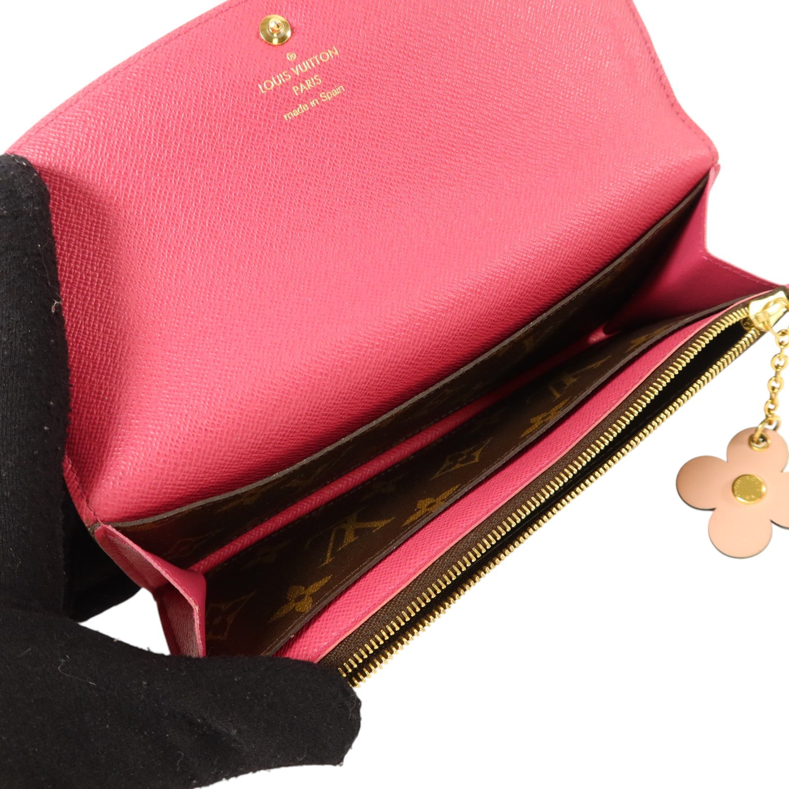 LOUIS VUITTON Monogram Blooming Flowers Emilie Wallet金扣長錢包