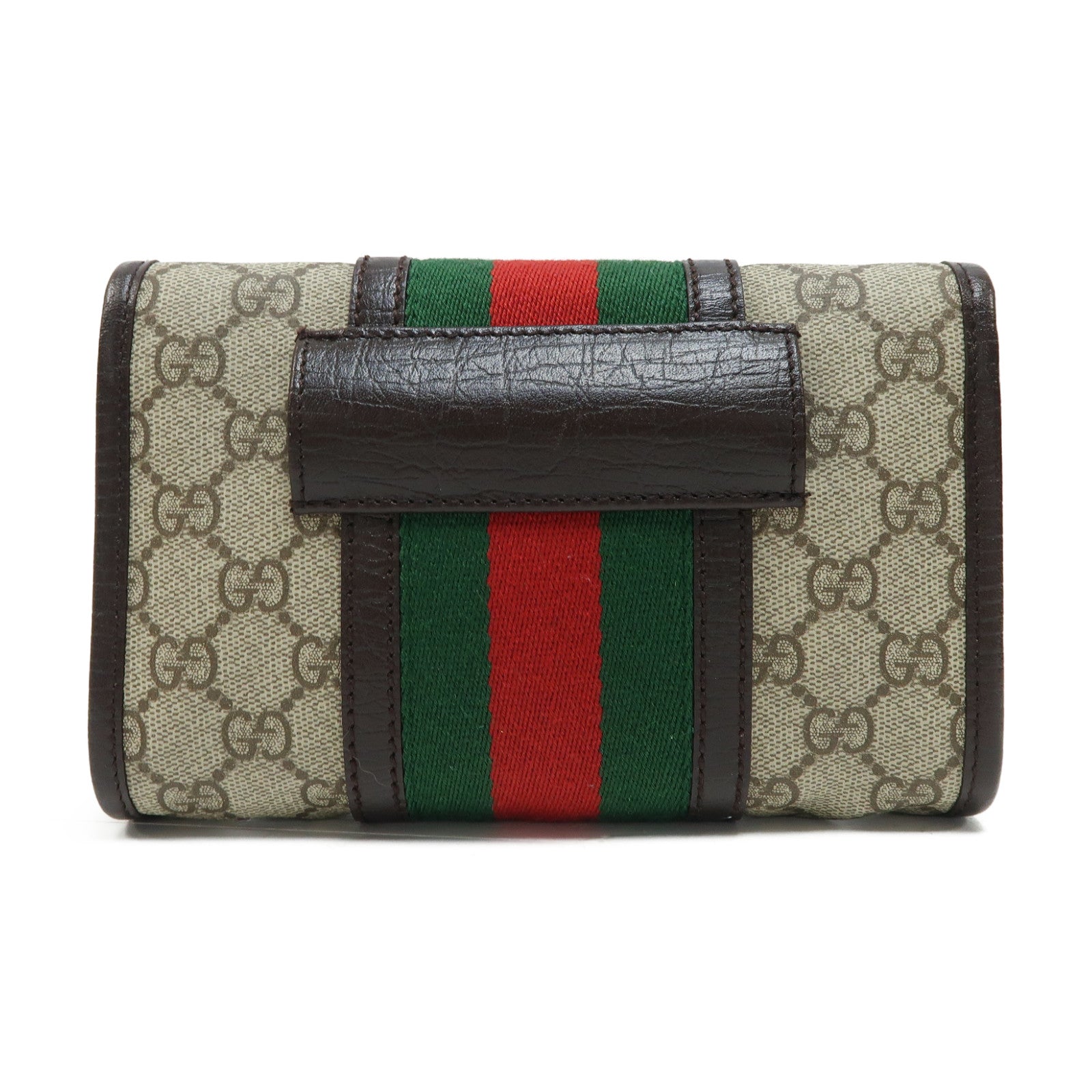 GUCCI 塗層帆布Waist Bag銀扣腰包啡色