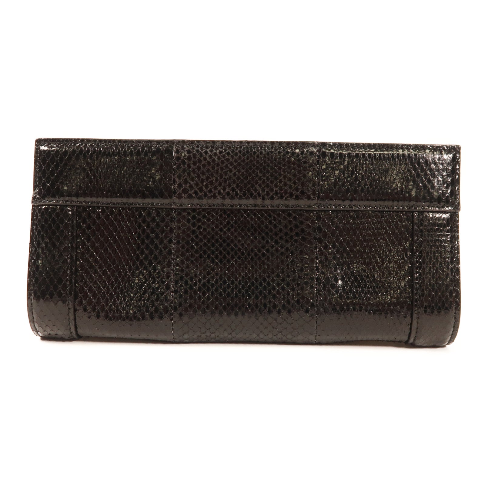 GUCCI 蛇皮皮革Clutch銀扣手拿包