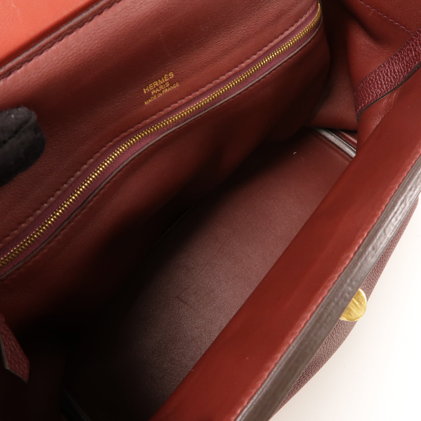 HERMES 【激減優惠】Clemence皮革24/24 29 cm金扣手挽肩背兩用袋紅色