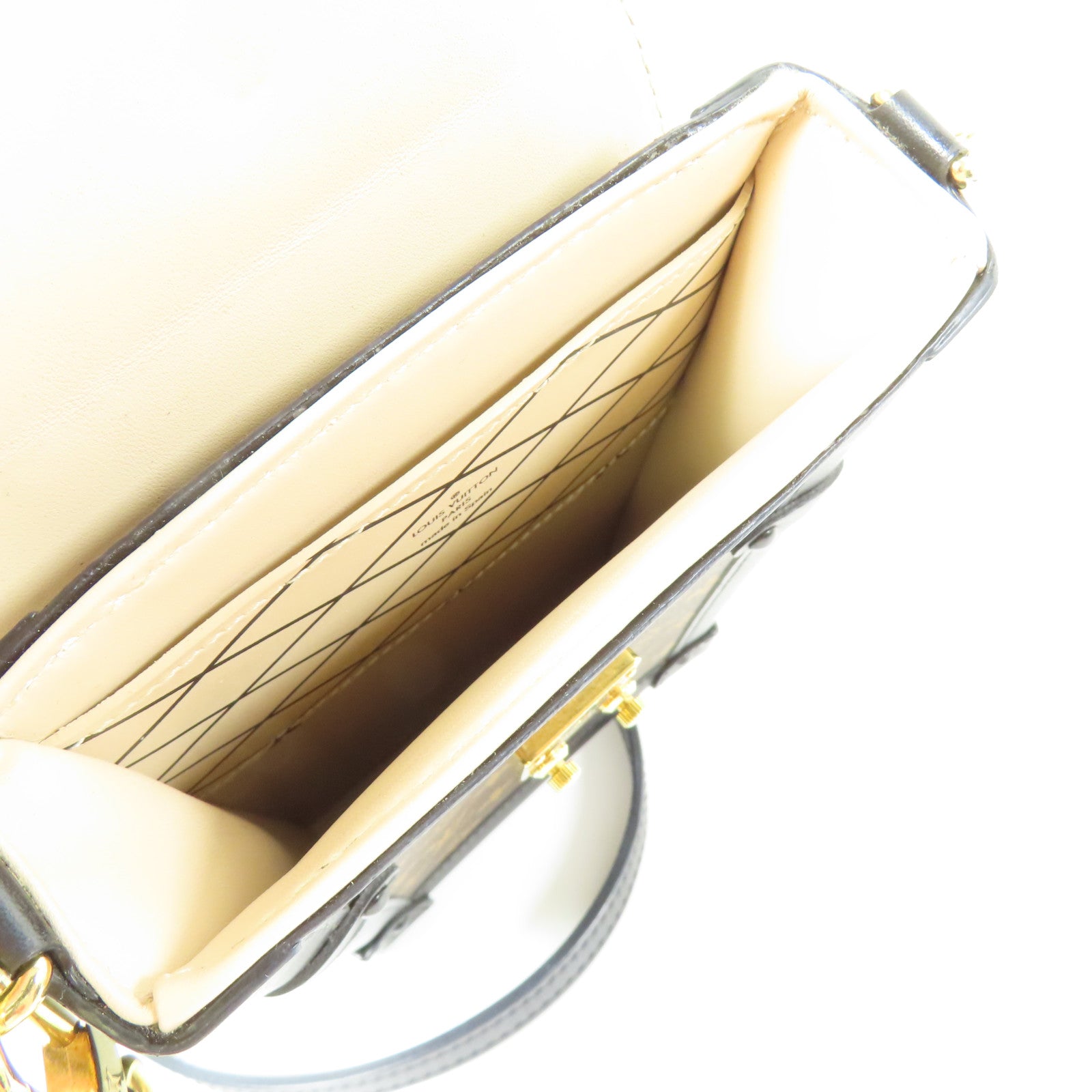 LOUIS VUITTON LV GHW Pochette Trunk Vertical Shoulder Bag Monogram M63913 Brown