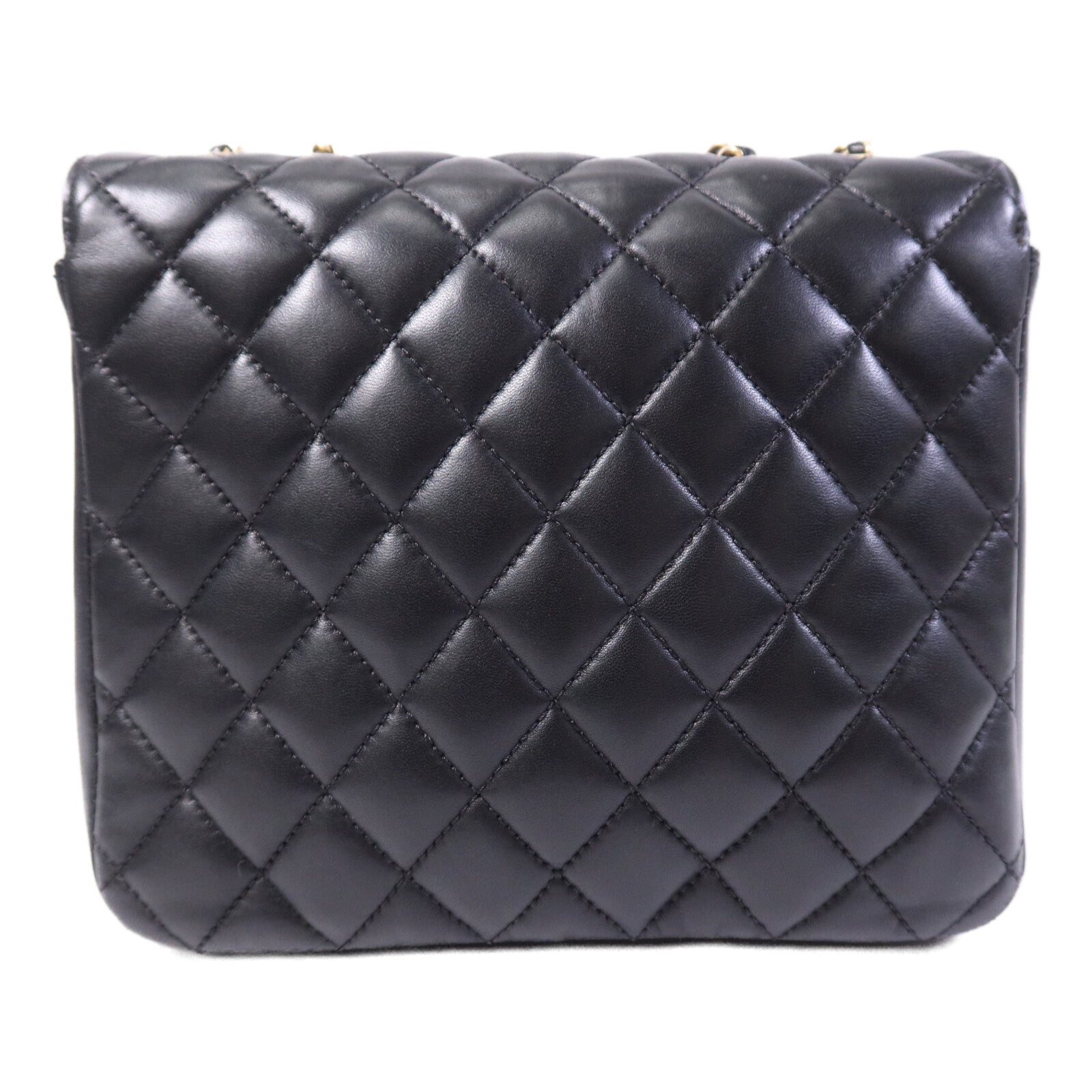 CHANEL 羊皮皮革Chain Shoulder Bag金扣鏈帶肩背袋