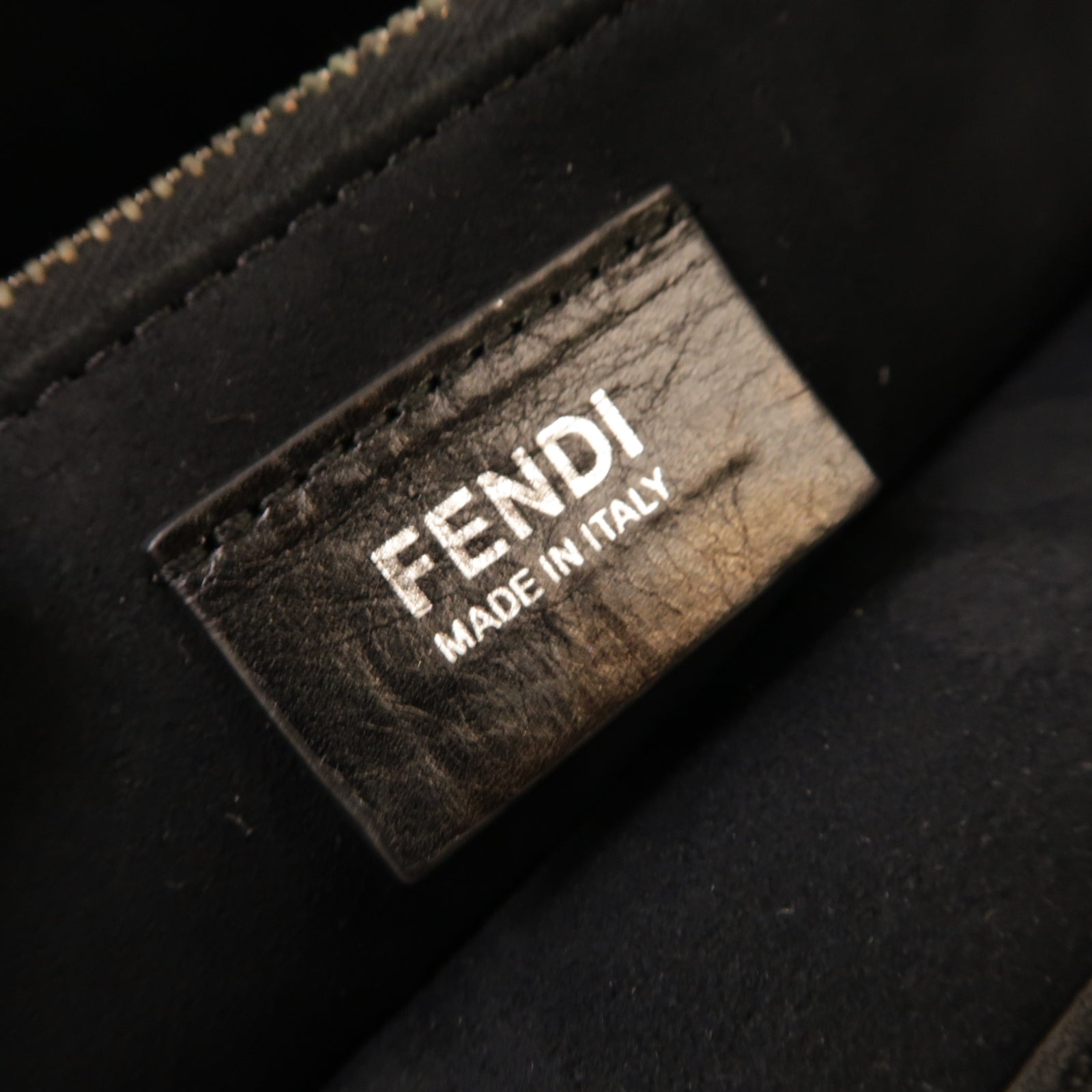 FENDI 【激減優惠】皮革2way Shoulder Bag銀扣手挽肩背兩用袋灰色/棕色