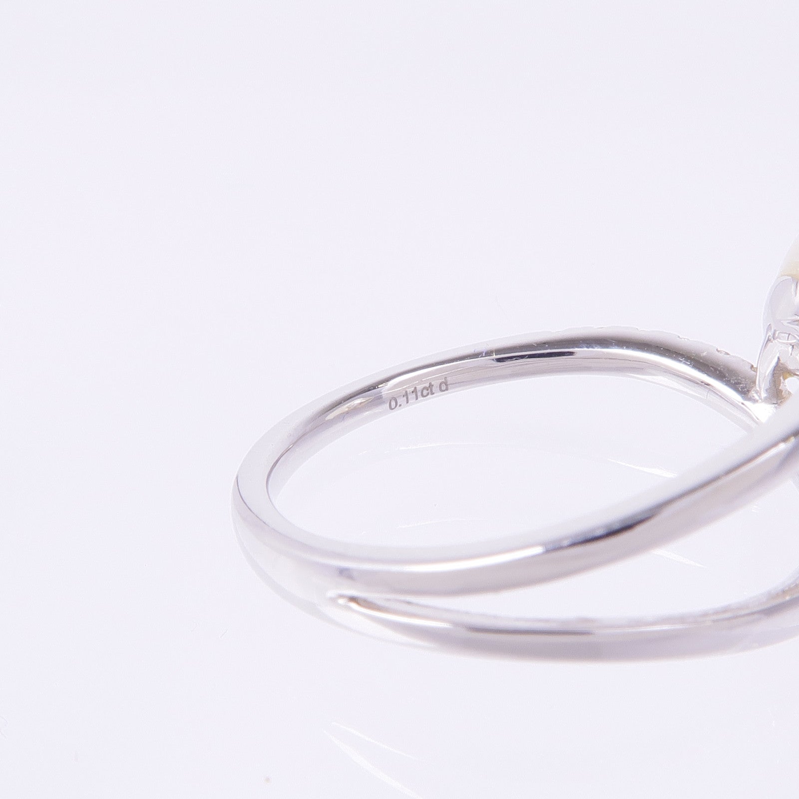 JEWELRY 18K白金Pearl Diamond Ring珍珠/鑽石戒指US#6