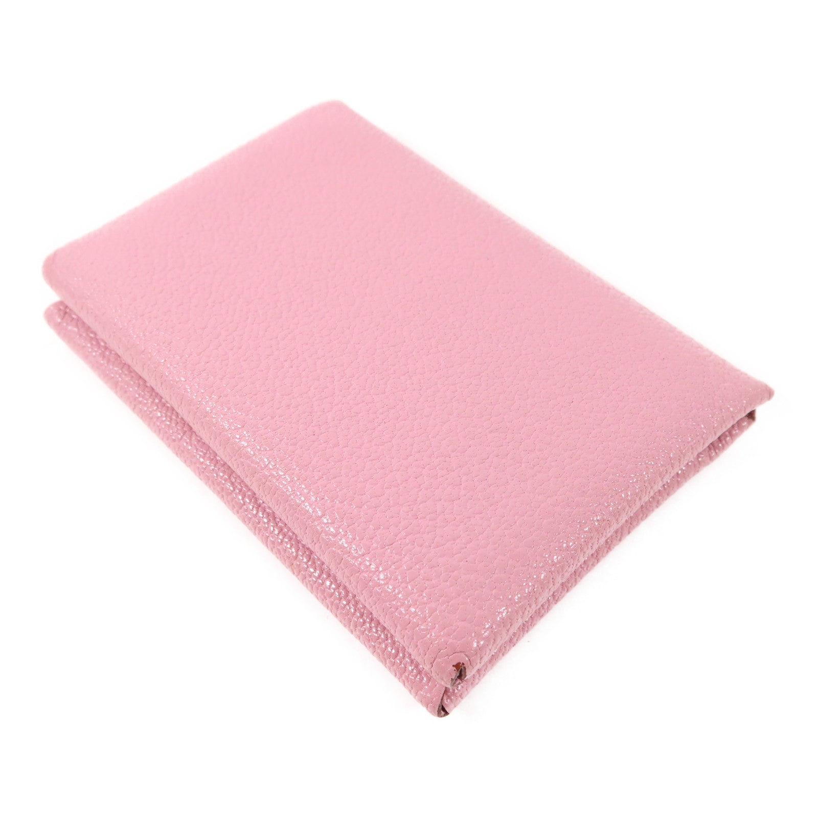 HERMES PHW Calvi Duo Card Case Chevre Leather Mauve Sylvestre