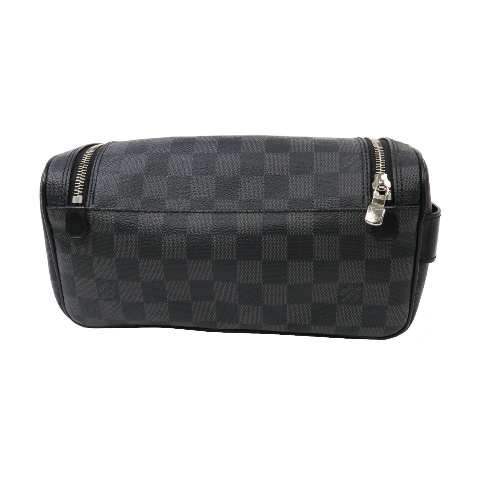 LOUIS VUITTON 【激減優惠】Damier Graphite Toiletry Pouch銀扣手拿包黑色