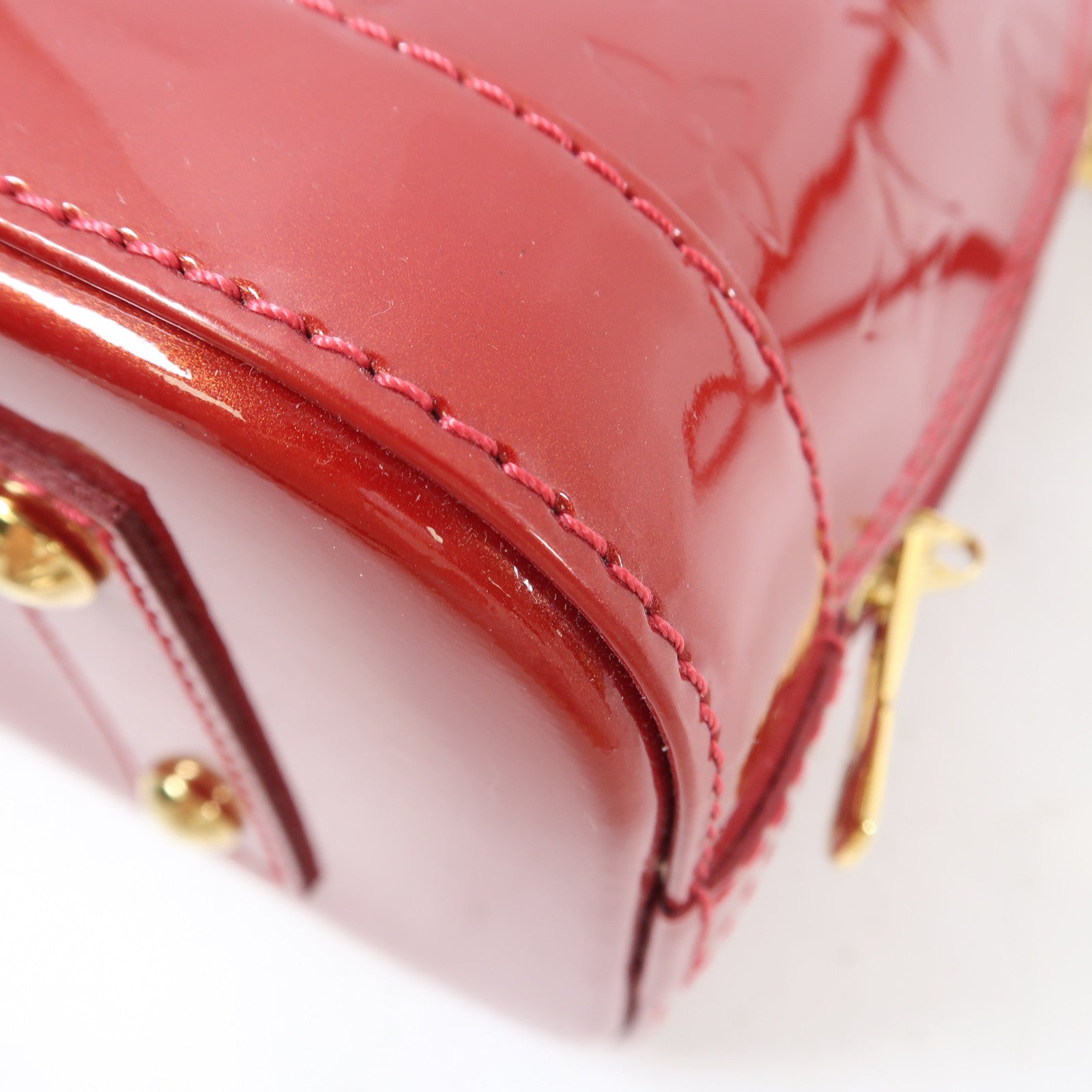 LOUIS VUITTON Vernis Alma BB金扣手挽肩背兩用袋紅色