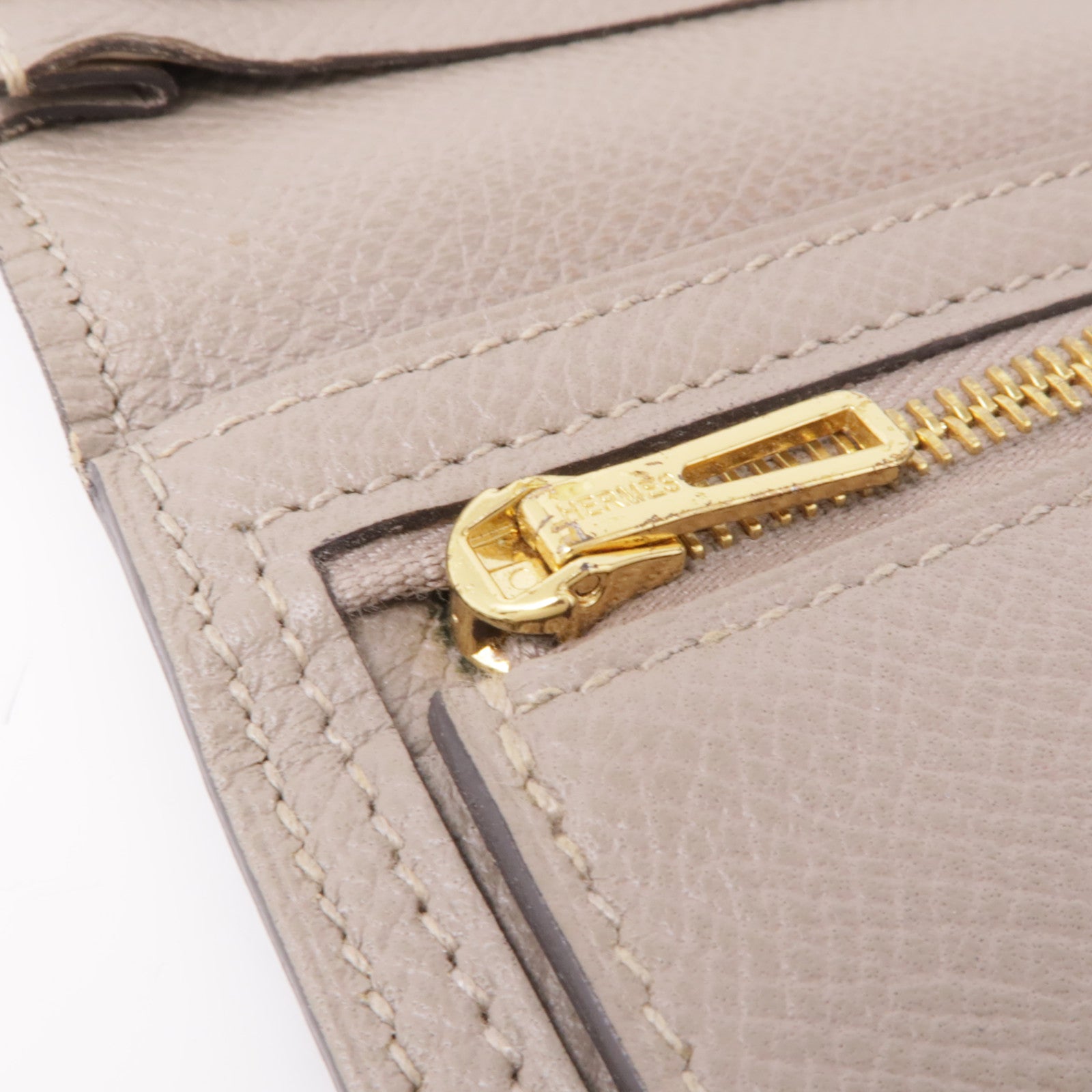 HERMES Epsom皮革Bearn Wallet金扣長錢包Trench