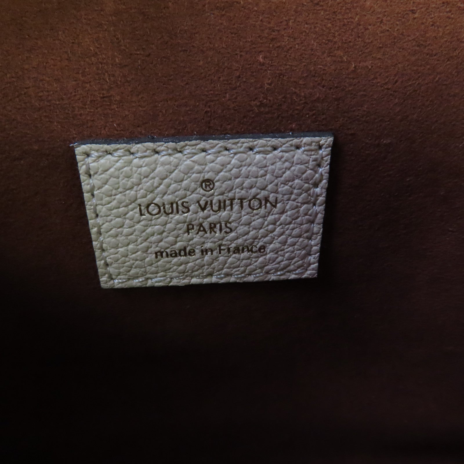 LOUIS VUITTON Monogram Empreinte Pochette Metis金扣手挽肩背兩用袋米色